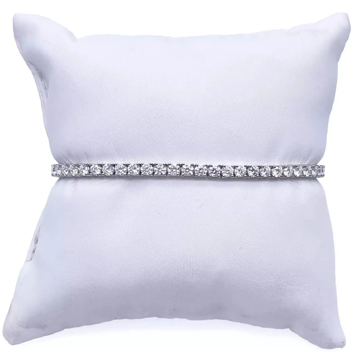 18ct White Gold Natural Diamond Tennis Bracelet Prong 5.36ct 7 Inches IGI Cert  Diamond Bracelets
