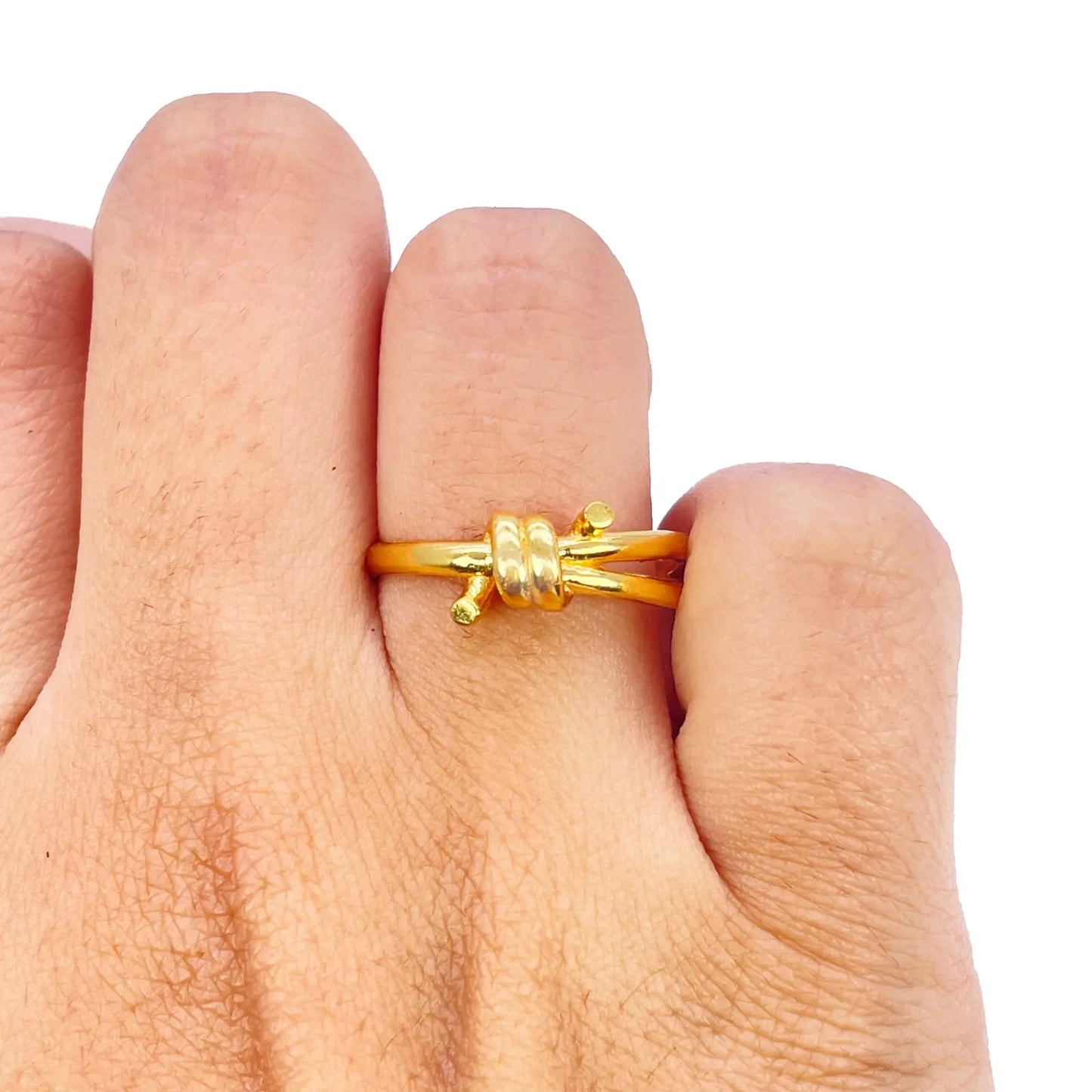 22ct Gold Knot Split Shank Ring High Polish Plain Crossover Design Gold Ring