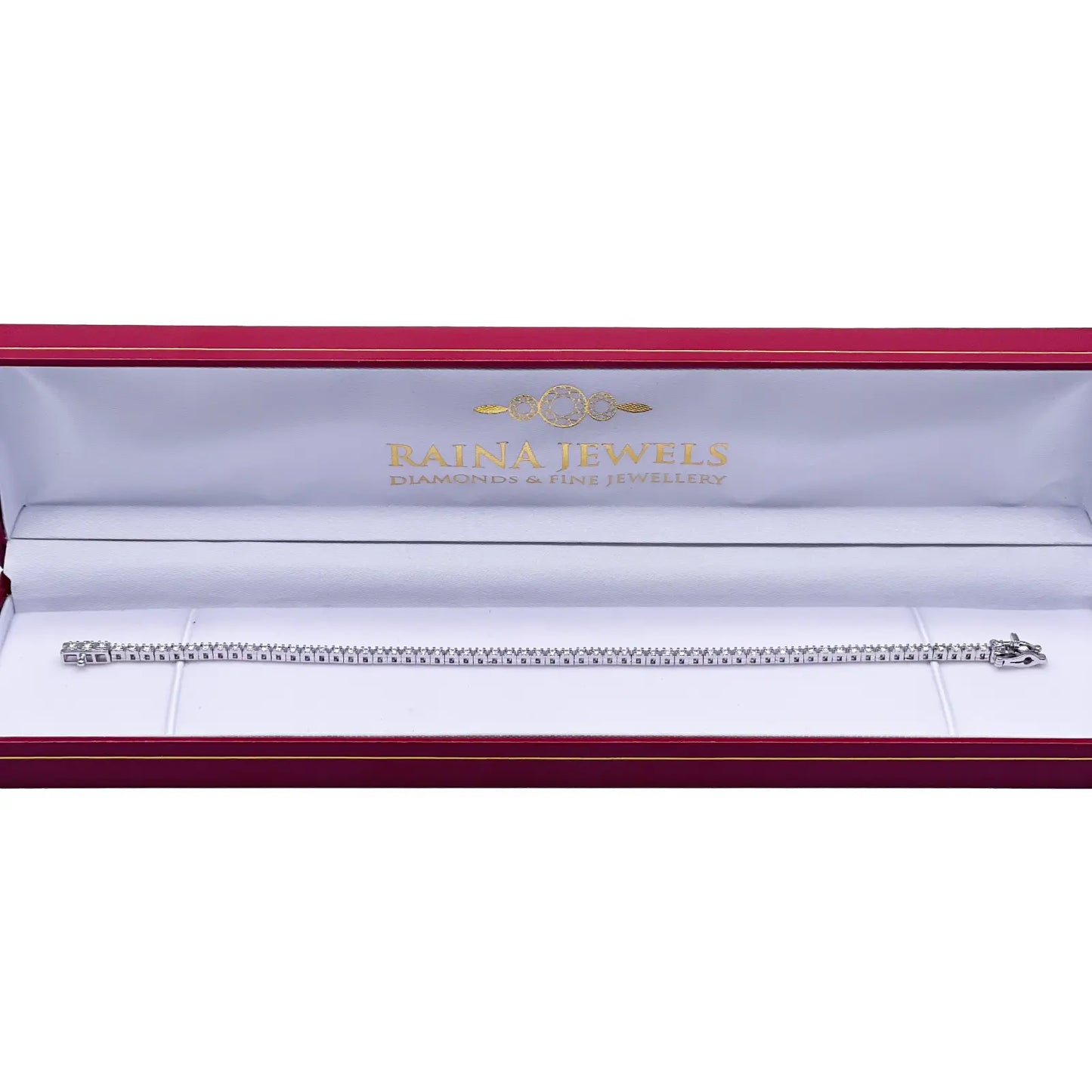 14ct White Gold Natural Diamond Tennis Bracelet 4claw 1.00ct 7''inches Diamond Bracelets