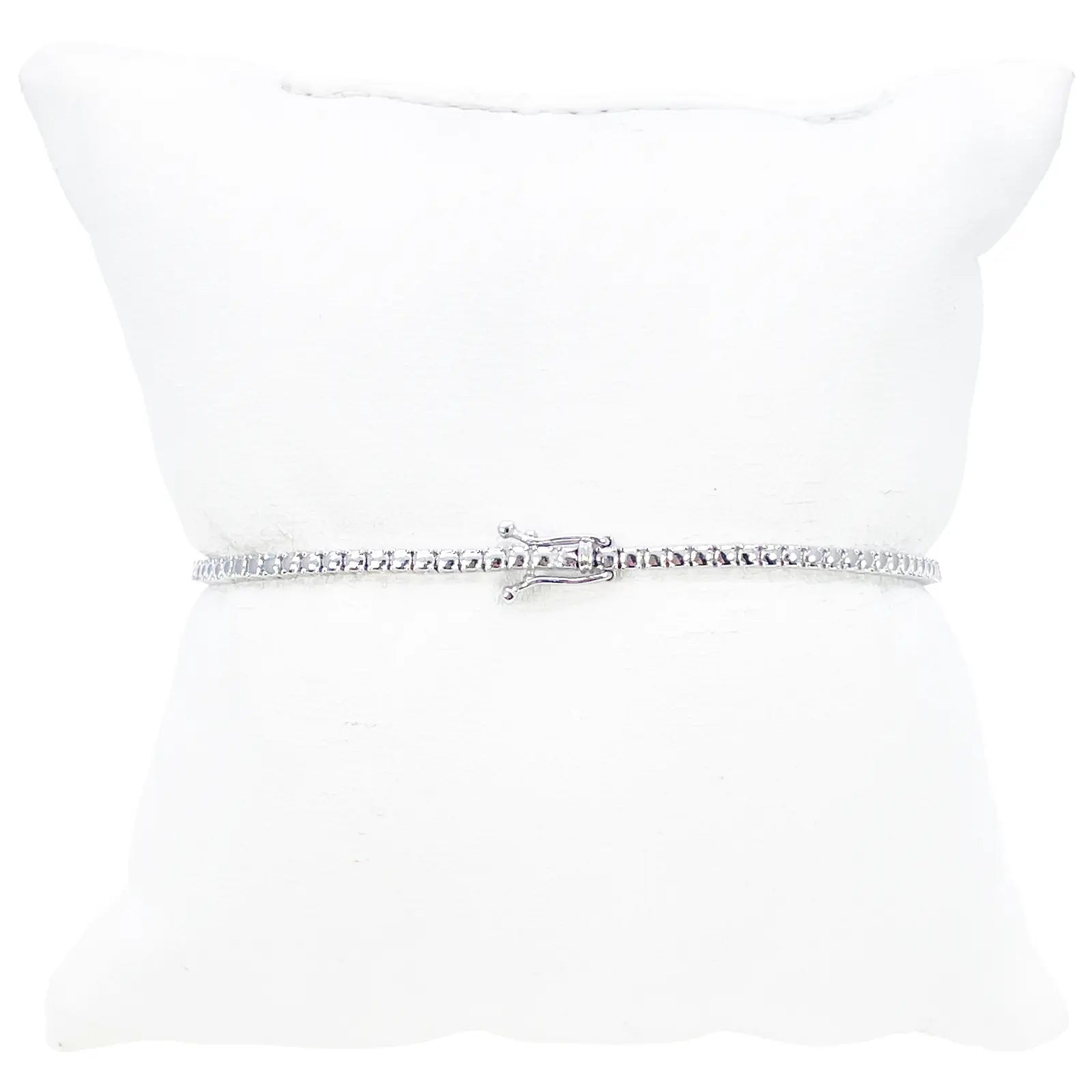 14ct White Gold Flower Shaped Tennis Bracelet 1.50ct 7 Inches  Diamond Bracelet