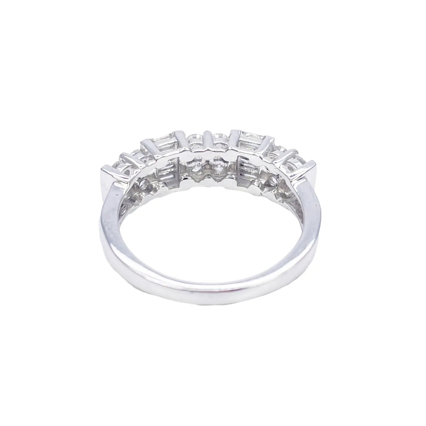 18ct Round & Baguette Natural Diamond Half Eternity Band 0.60ct  Diamond Ring