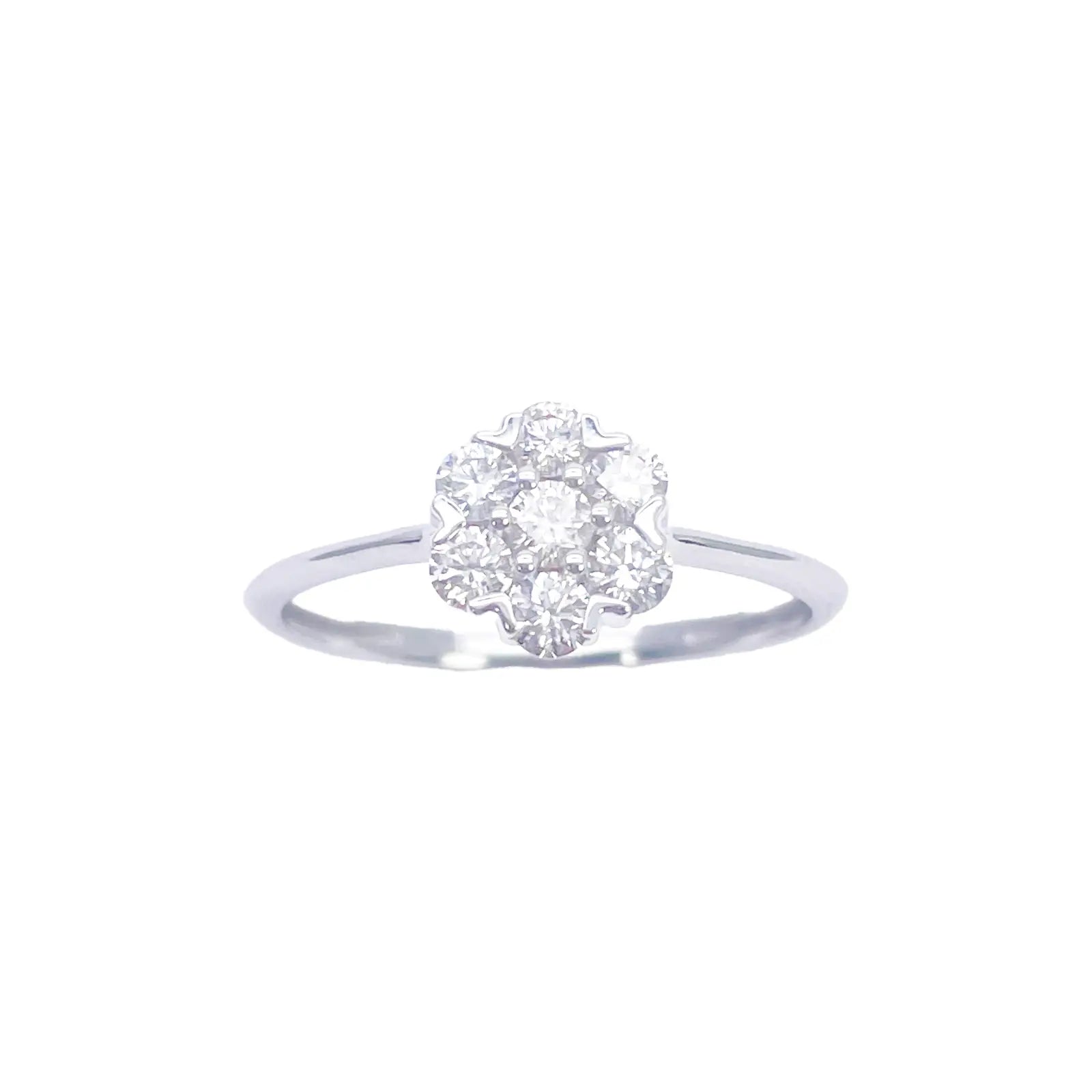 18ct White Gold Elegant Floral Diamond Ring 0.39ct  Diamond Ring
