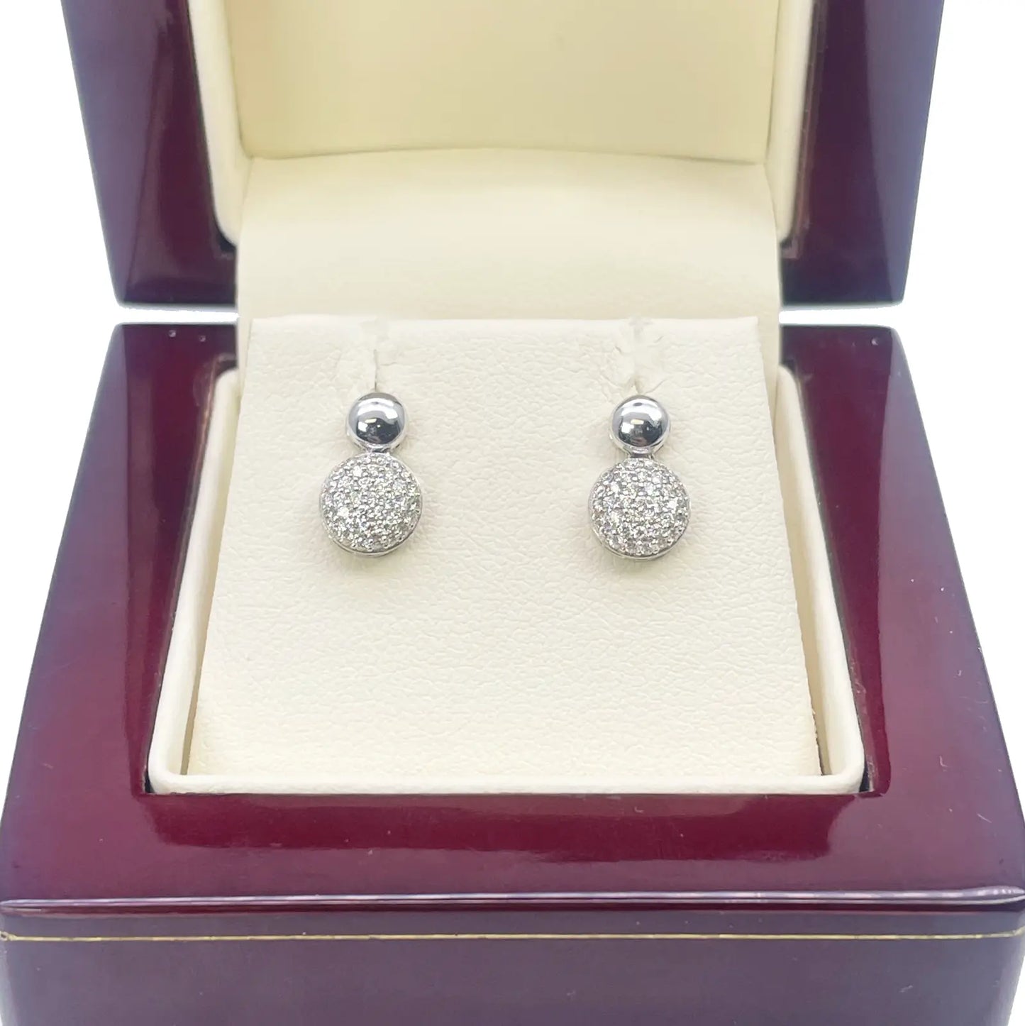 18ct White Gold Natural Diamond Drop/Dangle Stud Earrings 0.28ct 