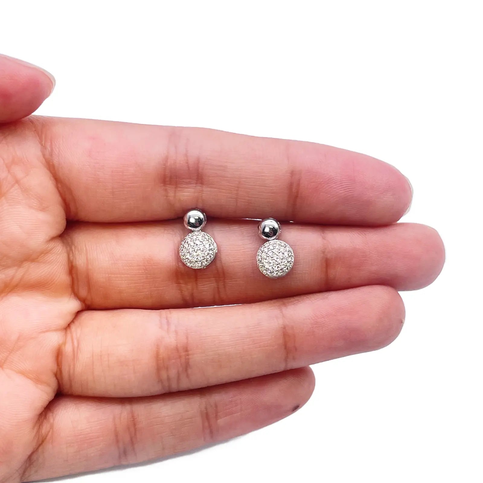 18ct White Gold Natural Diamond Drop/Dangle Stud Earrings 0.28ct 