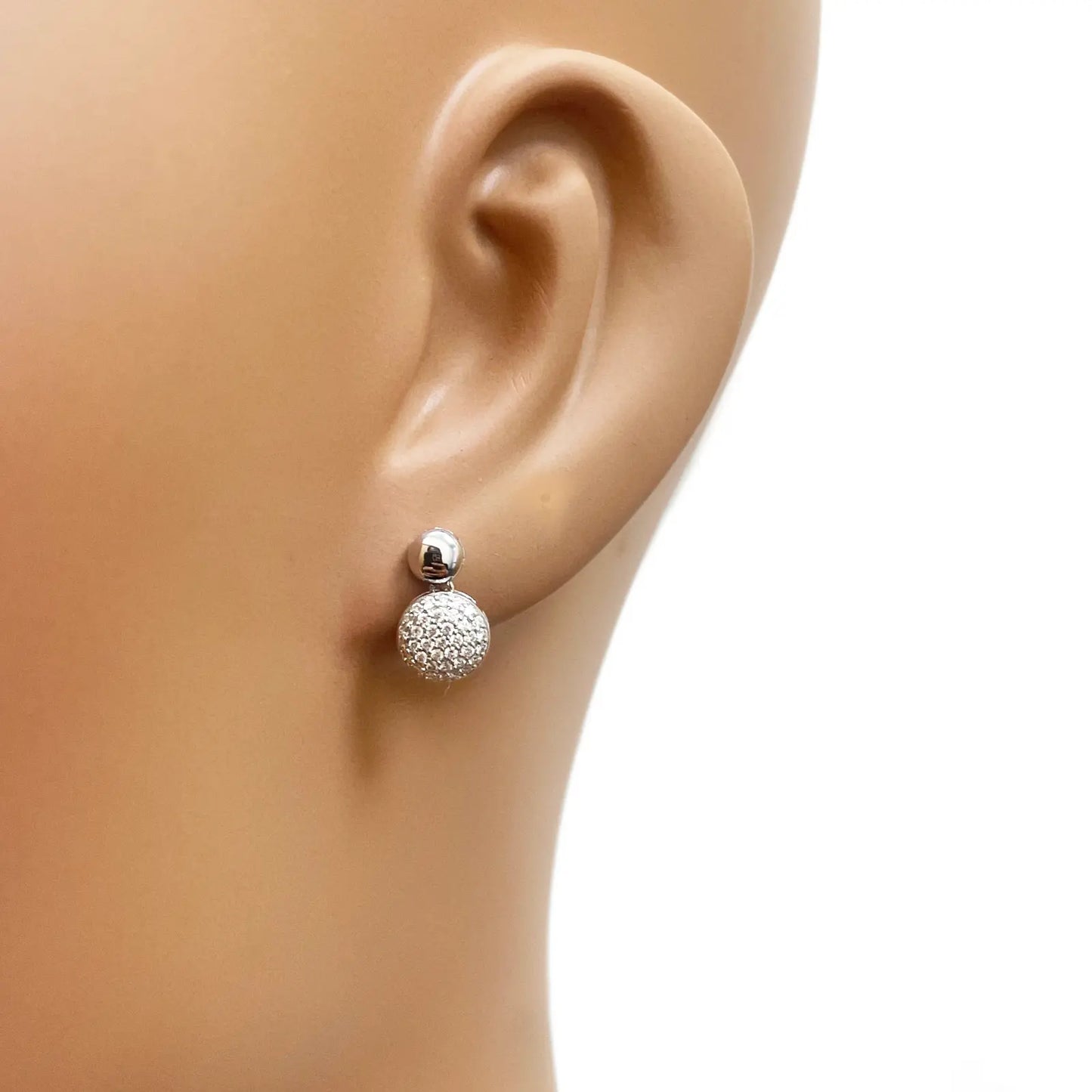 18ct White Gold Natural Diamond Drop/Dangle Stud Earrings 0.28ct 