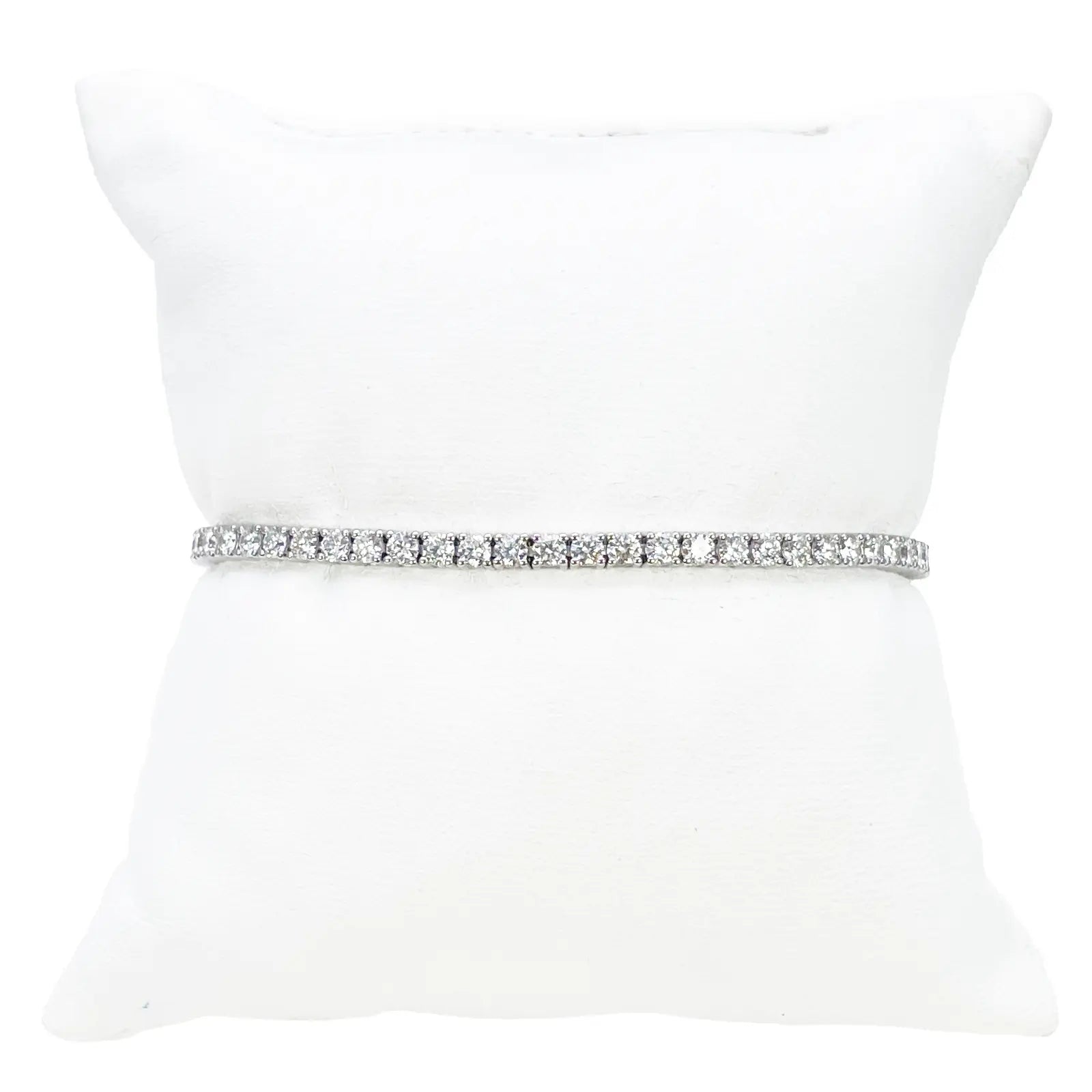 18ct White Gold Natural Diamond Tennis Bracelet 4-claw 4.50ct 7 Inches 3mm¬† Diamond Bracelets