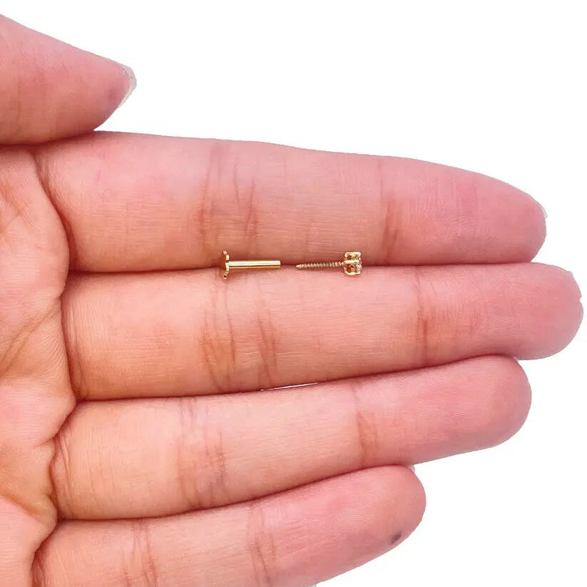 18ct White Or Yellow Gold Round Diamond Nose Stud Pin 0.07ct 4 claw 2.6mm  Body Piercings