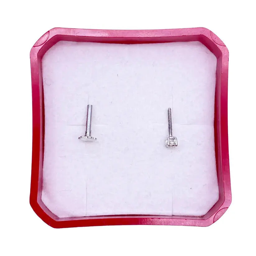 18ct White Or Yellow Gold Round Diamond Nose Stud Pin 0.07ct 4 claw 2.6mm  Body Piercings