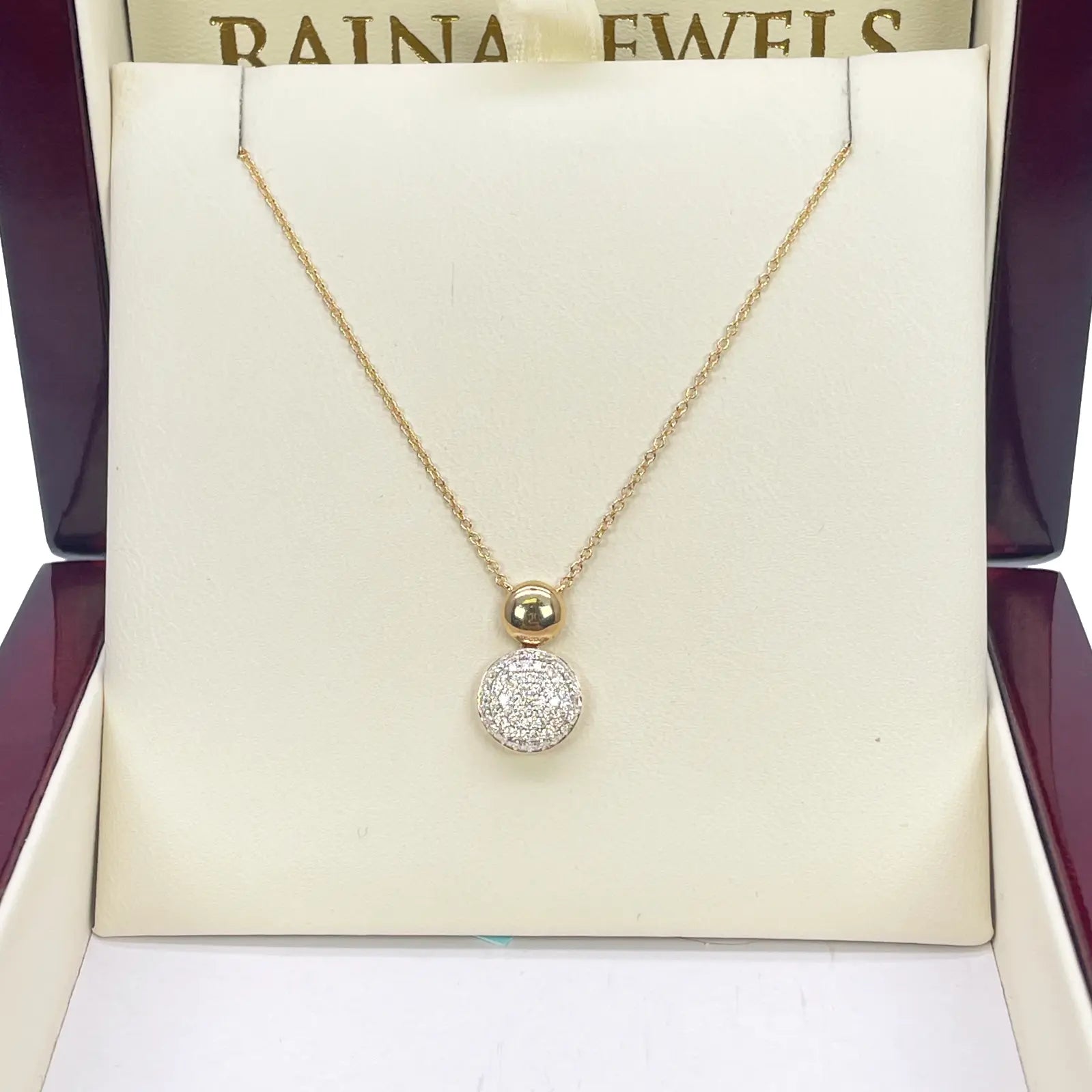 18ct Yellow Gold Diamond Round Necklace Stud Earrings Matching Set 0.58ct 