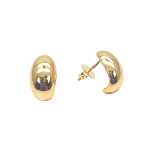 18ct Yellow Gold High Polished Minimalist Chic Earrings 