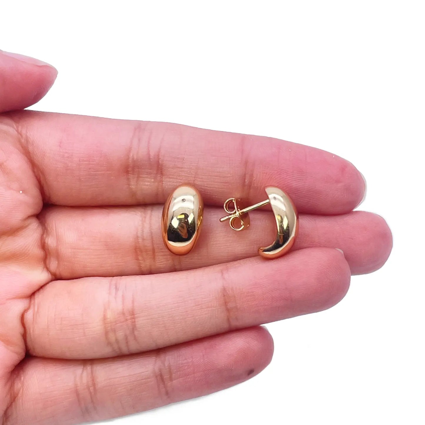 18ct Yellow Gold High Polished Minimalist Chic Earrings 