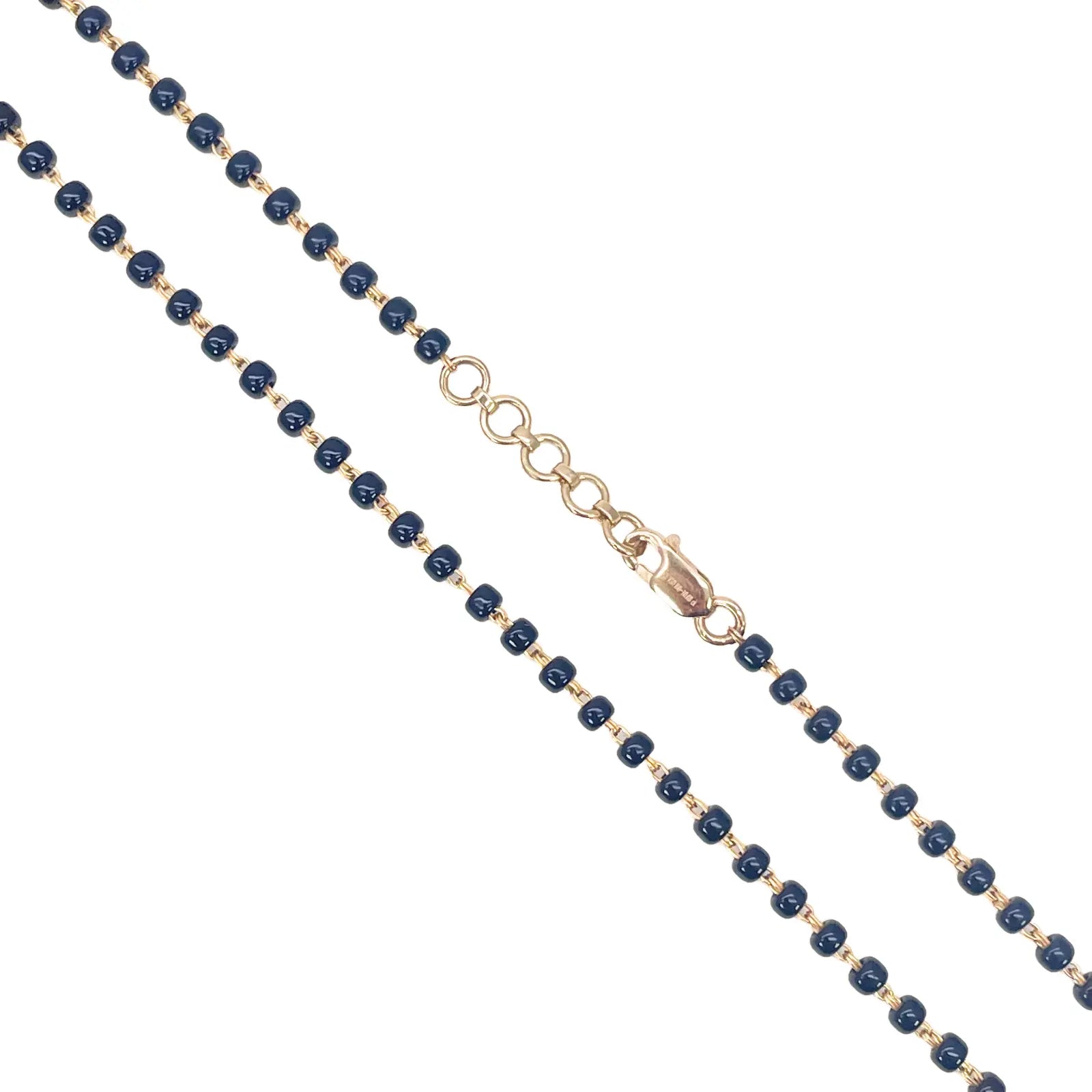 18ct Yellow Gold Mangalsutra Chain Black Beaded Necklace 16 inches 2.7mm Width  Diamond Bracelets