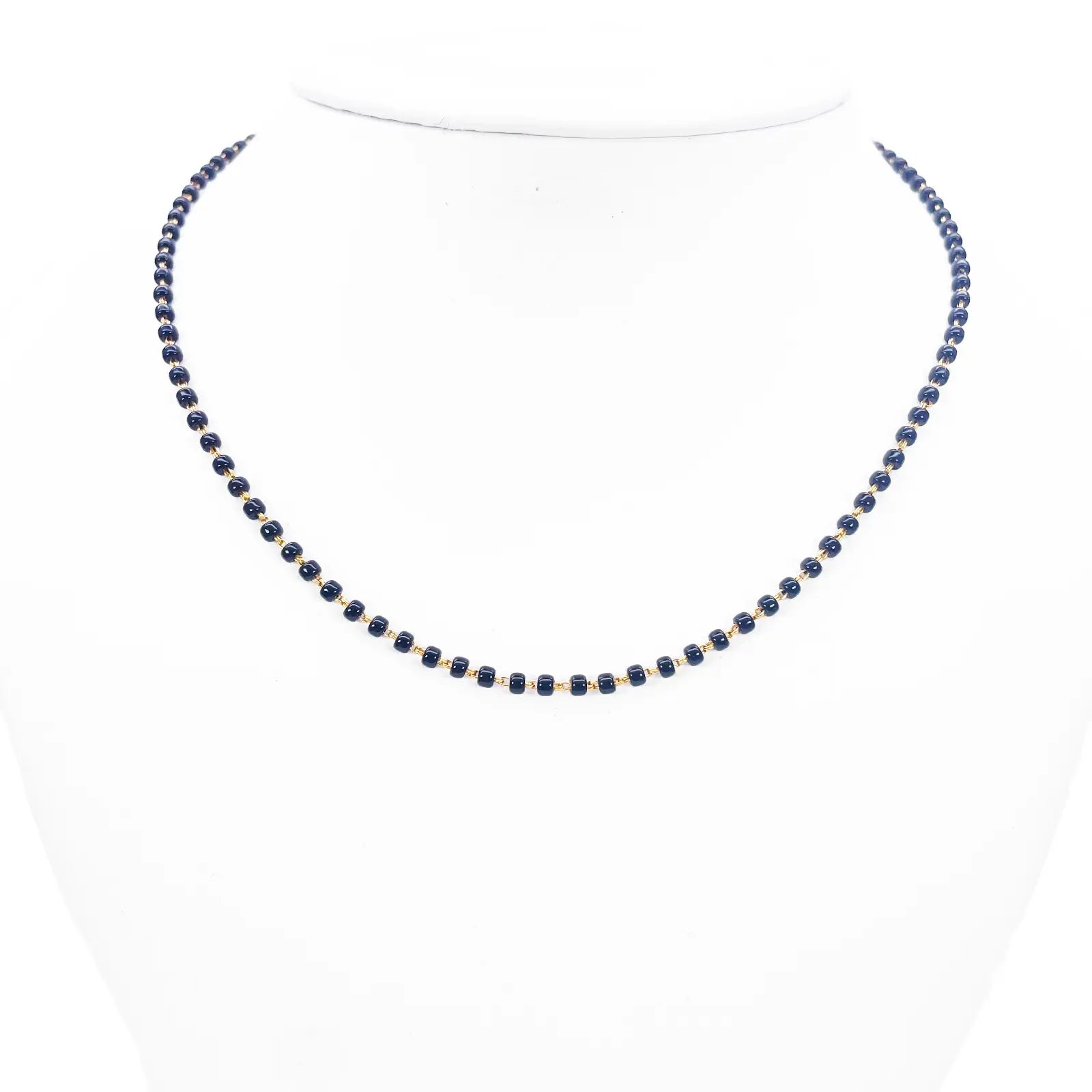 18ct Yellow Gold Mangalsutra Chain Black Beaded Necklace 16 inches 2.7mm Width  Diamond Bracelets