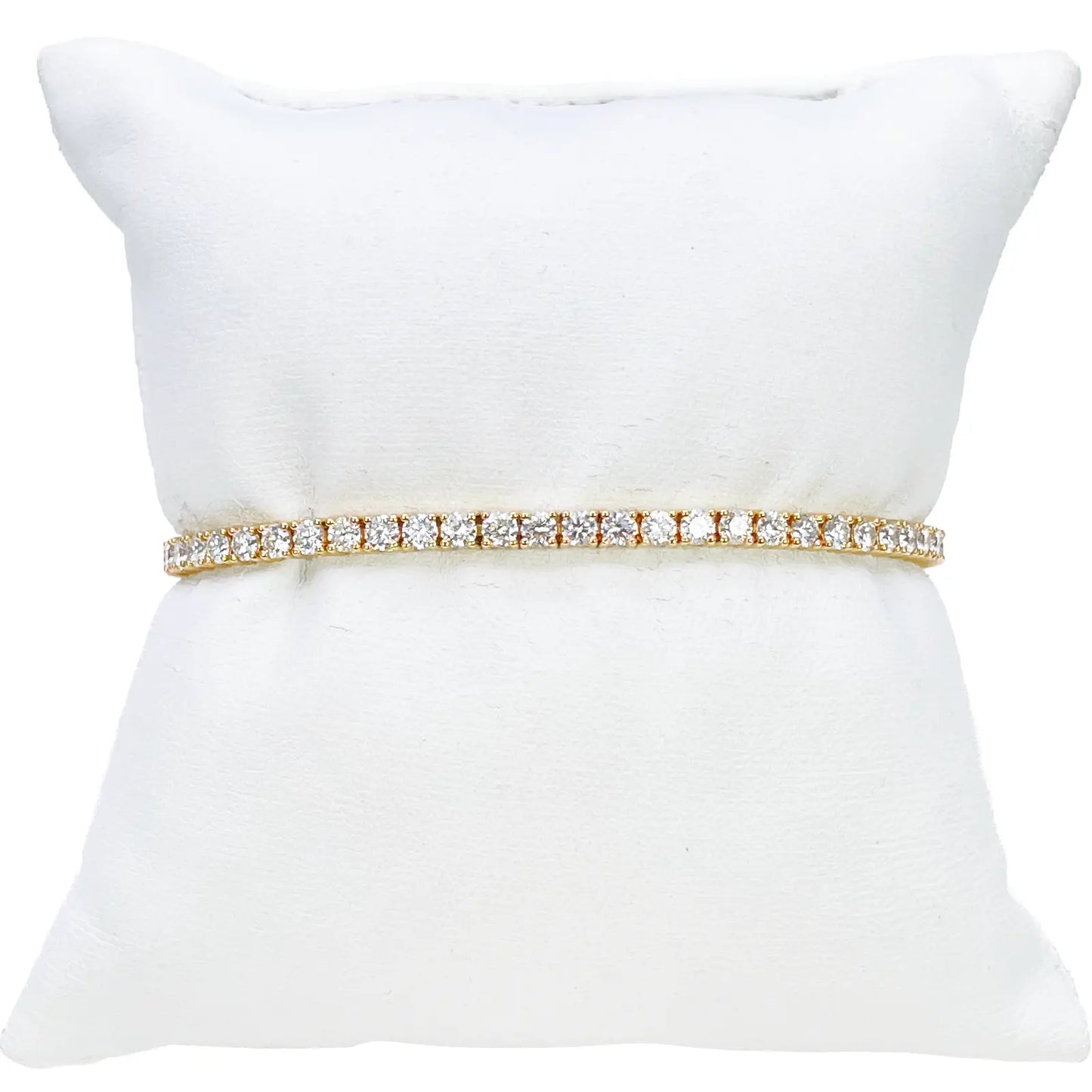 18ct Yellow Gold Natural Diamond Tennis Bracelet 4-claw 4.50ct 7 Inches 3mm¬† Diamond Bracelets