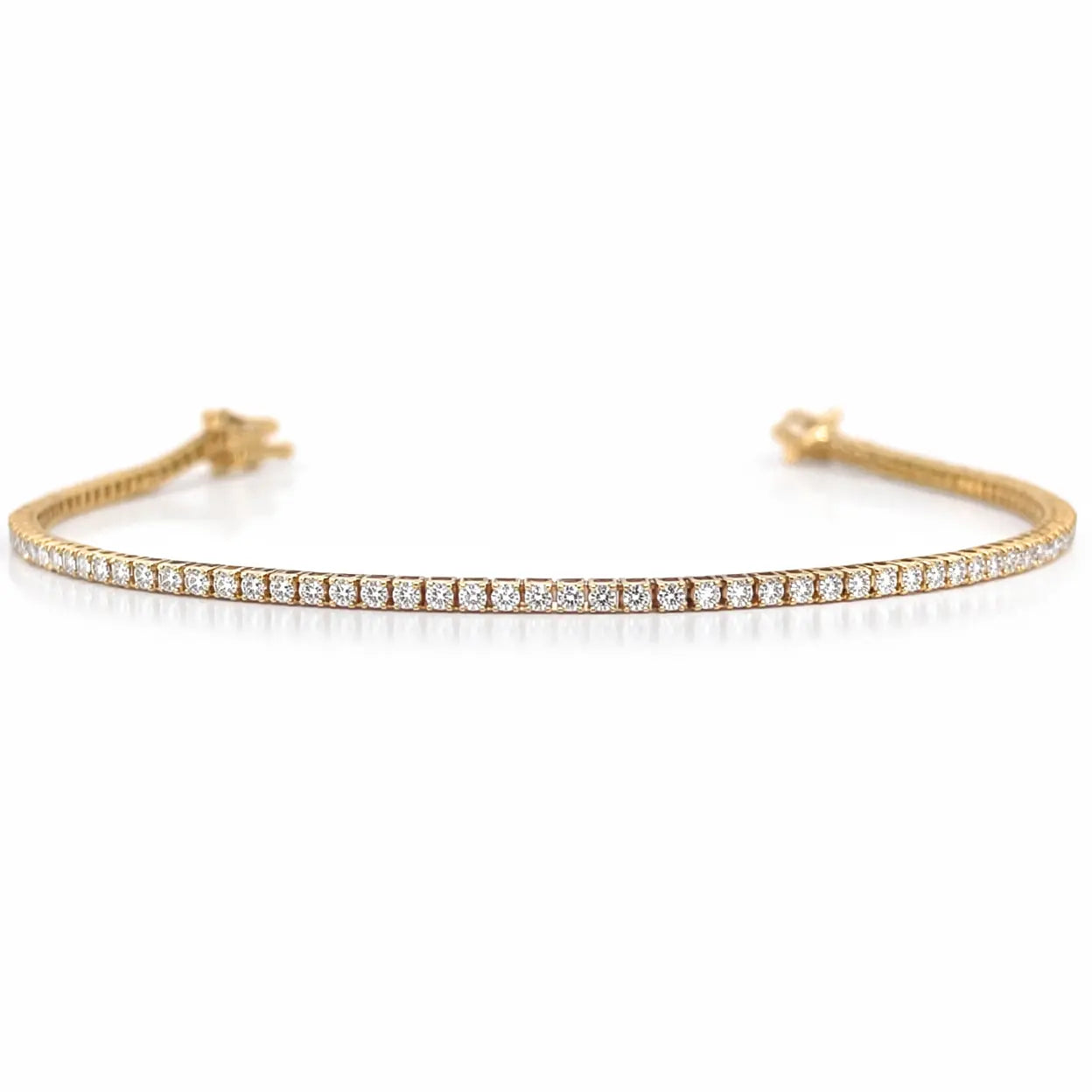 18ct Yellow Gold Natural Diamond Tennis Bracelet Prong 1.00ct 7 Inches¬† Diamond Bracelets