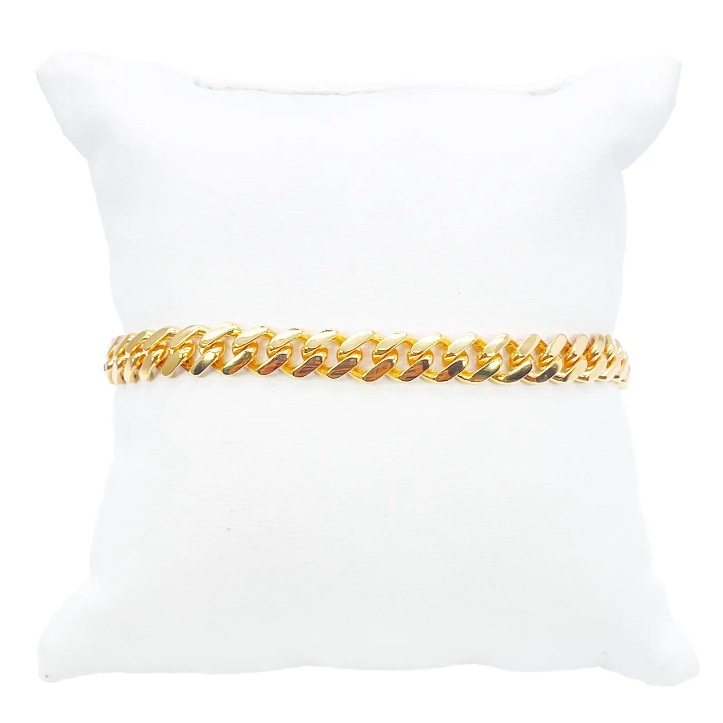22ct Gold Cuban Bracelet Curb Link Lightweight 7.5 Inches 6.8mm Wide 