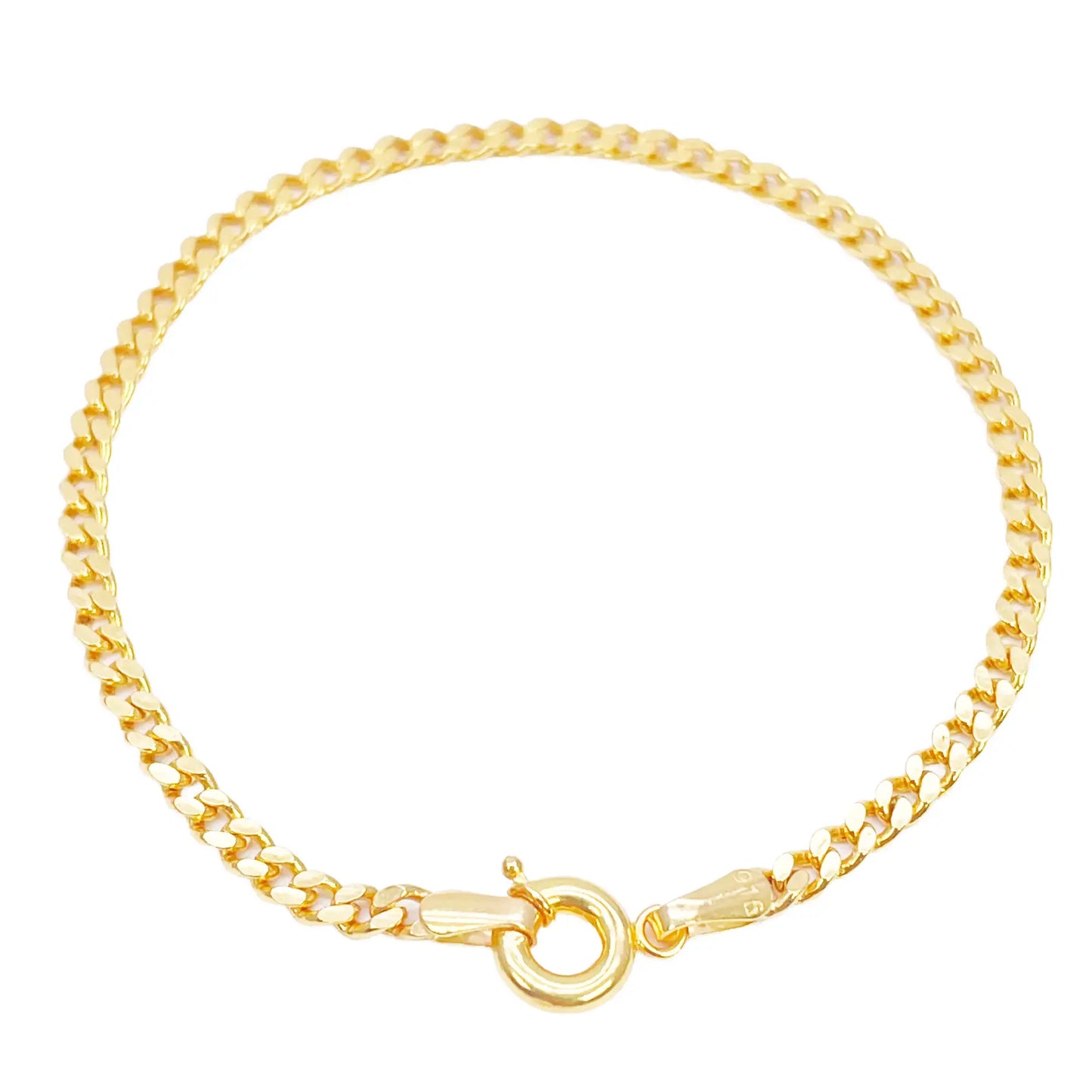 22ct Gold Curb Link Bracelet High Polished Plain 6.8 Inches 