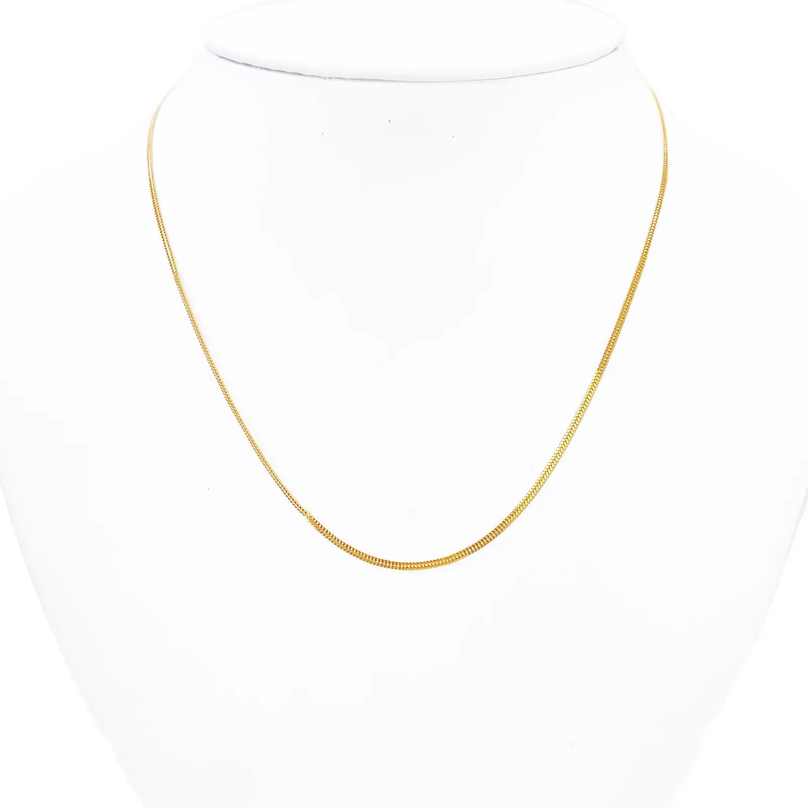 22ct Gold Herringbone Chain Lightweight Flat Necklace 16 Inches 1.3mm Width 