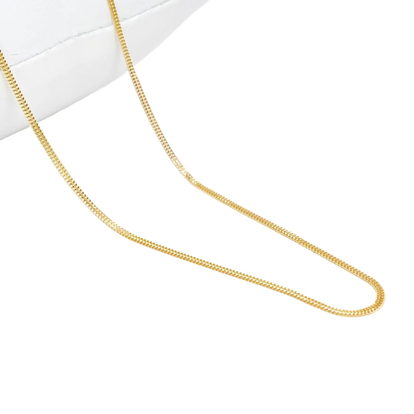 22ct Gold Herringbone Chain Lightweight Flat Necklace 16 Inches 1.3mm Width 