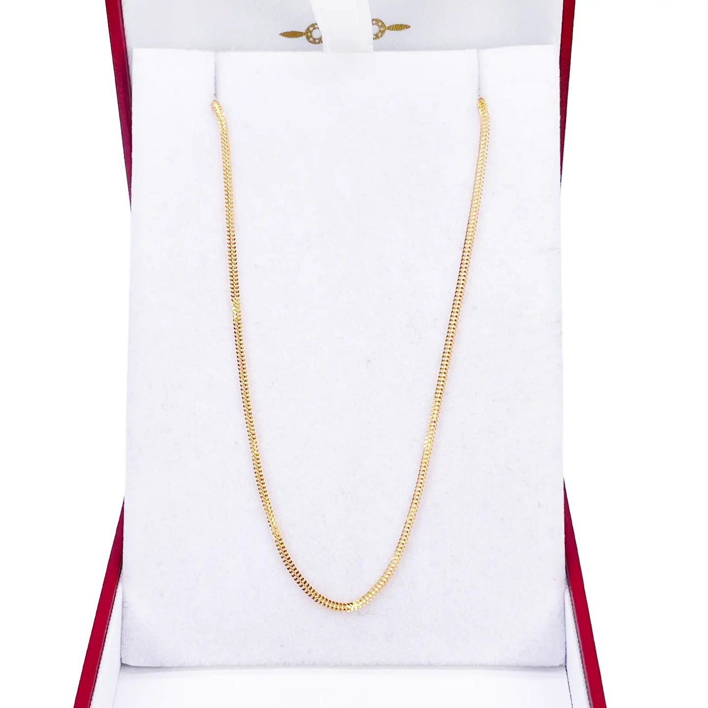 22ct Gold Herringbone Chain Lightweight Flat Necklace 18 Inches 1.3mm Width 