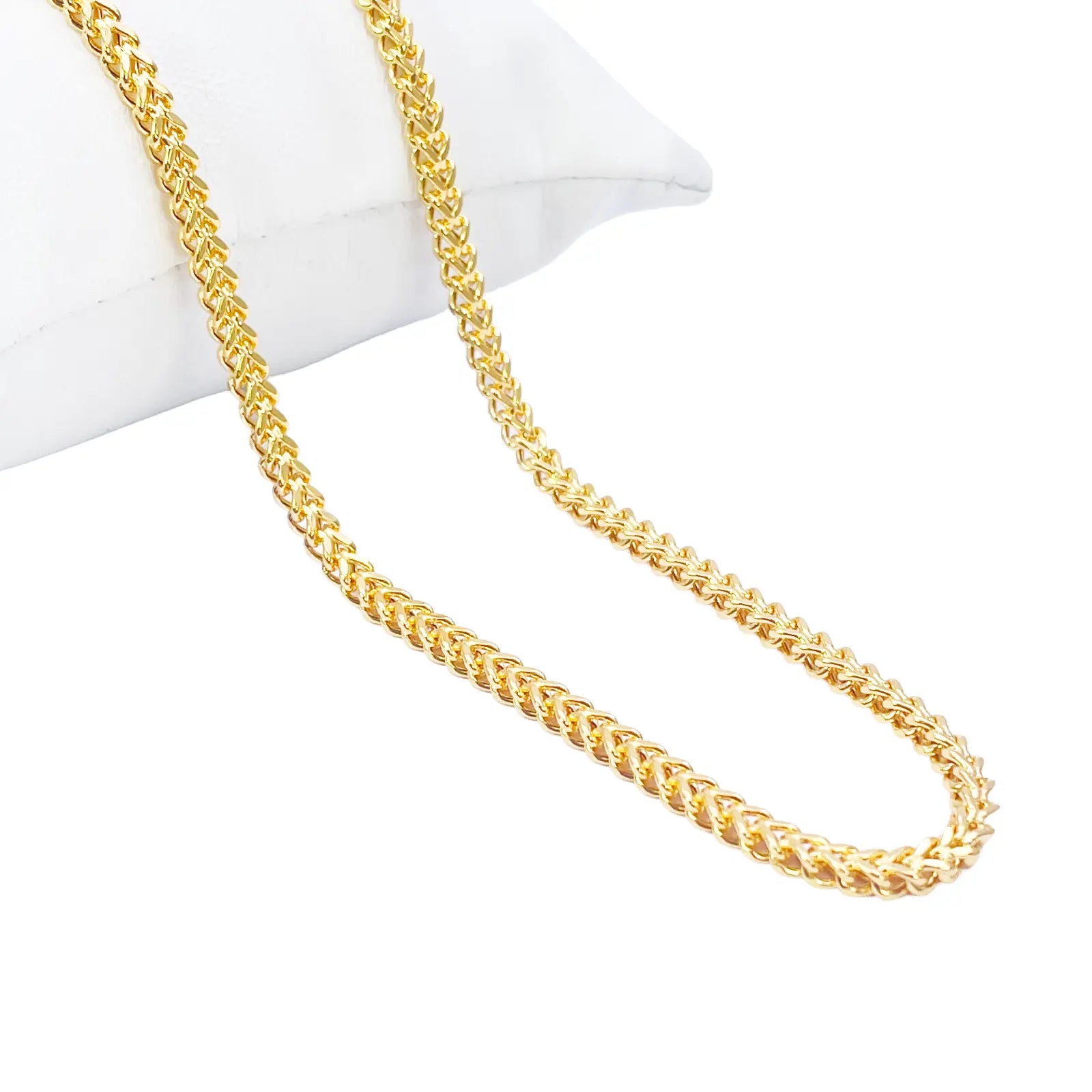 22ct Gold Necklace Foxtail Lightweight High Polished Chain 20 Inches 3mm Width 