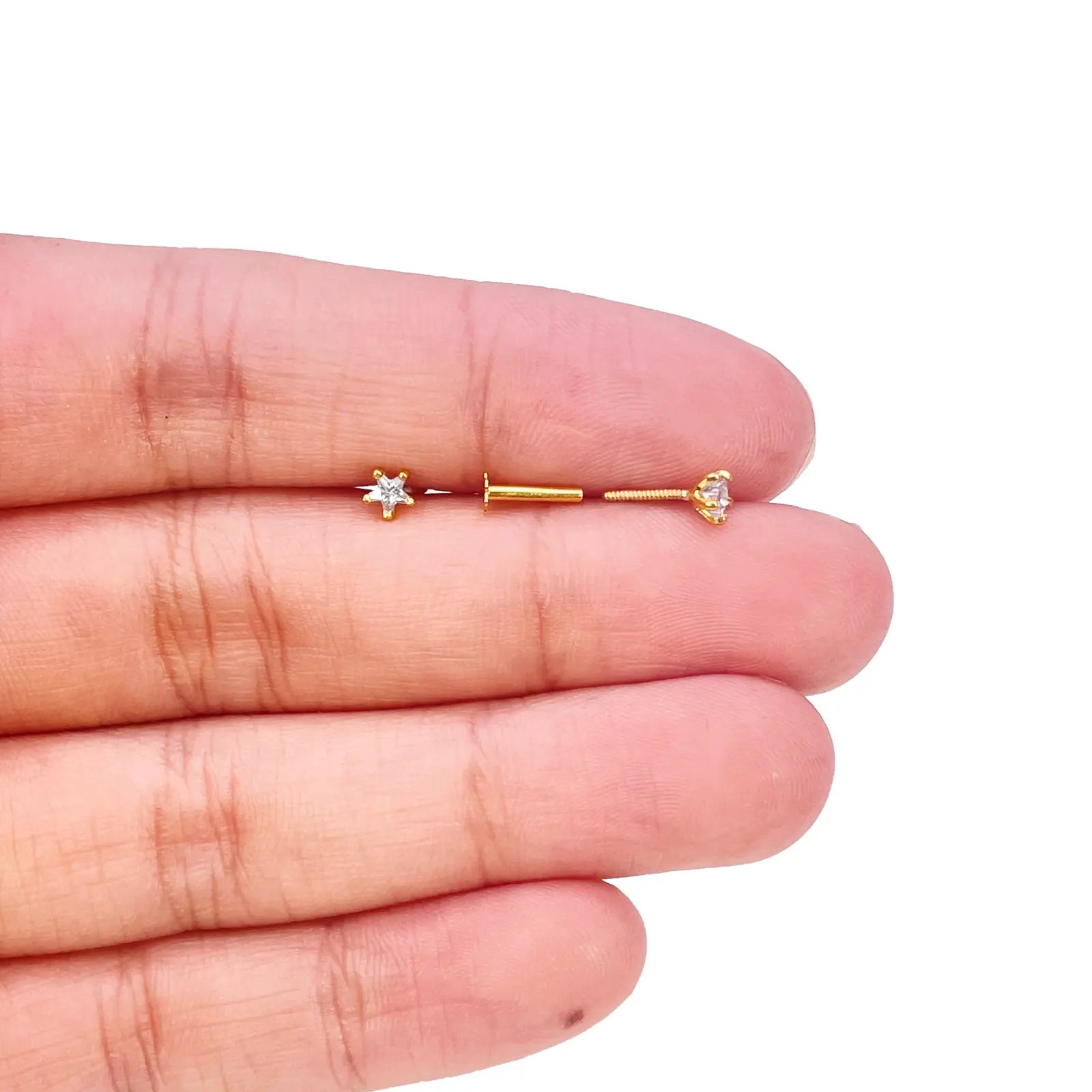 22ct Gold Star Childrens Tiny Stud Earrings 3.8mm 