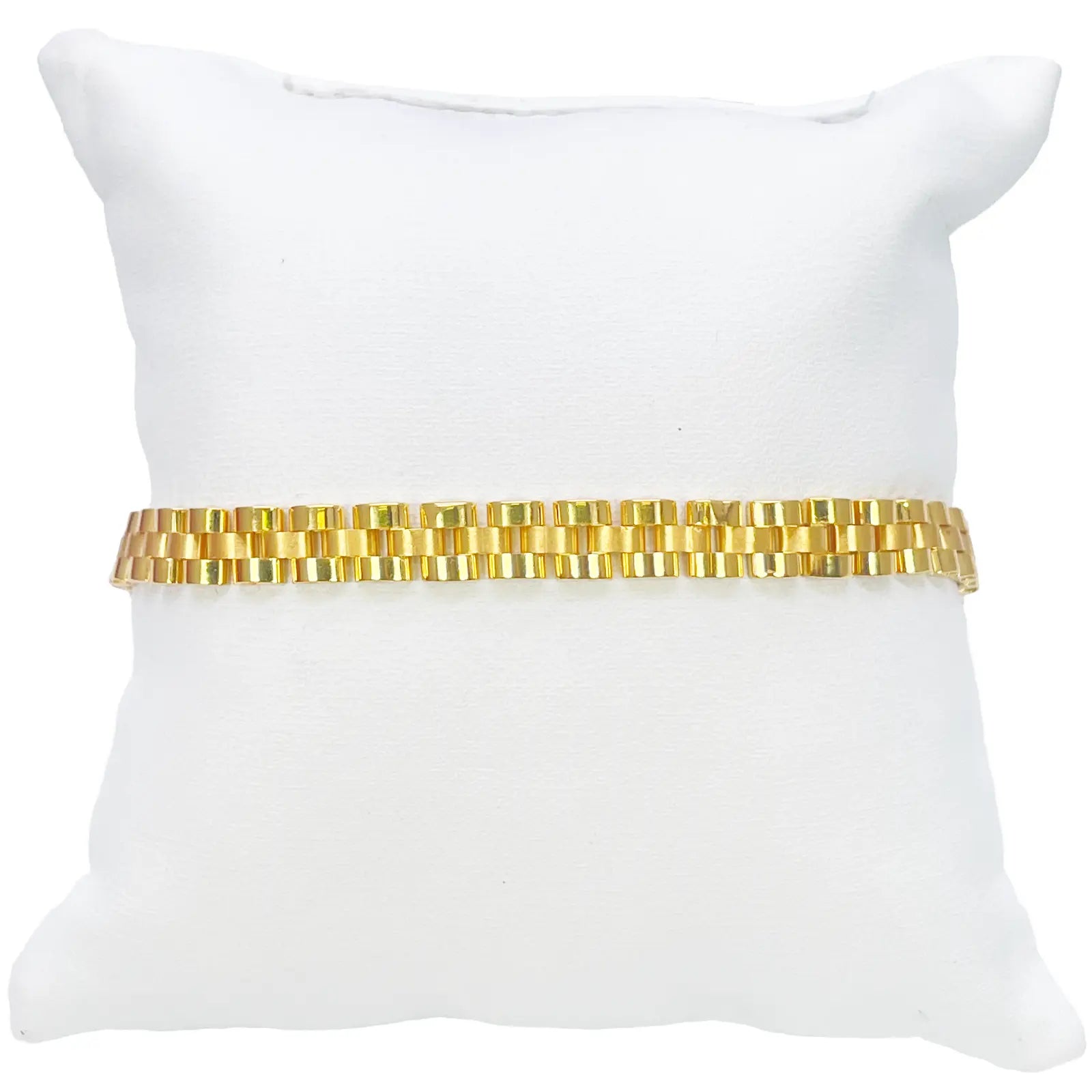 22ct Yellow Gold Brick link Presidential Bracelet 8 Inches 6mm width 