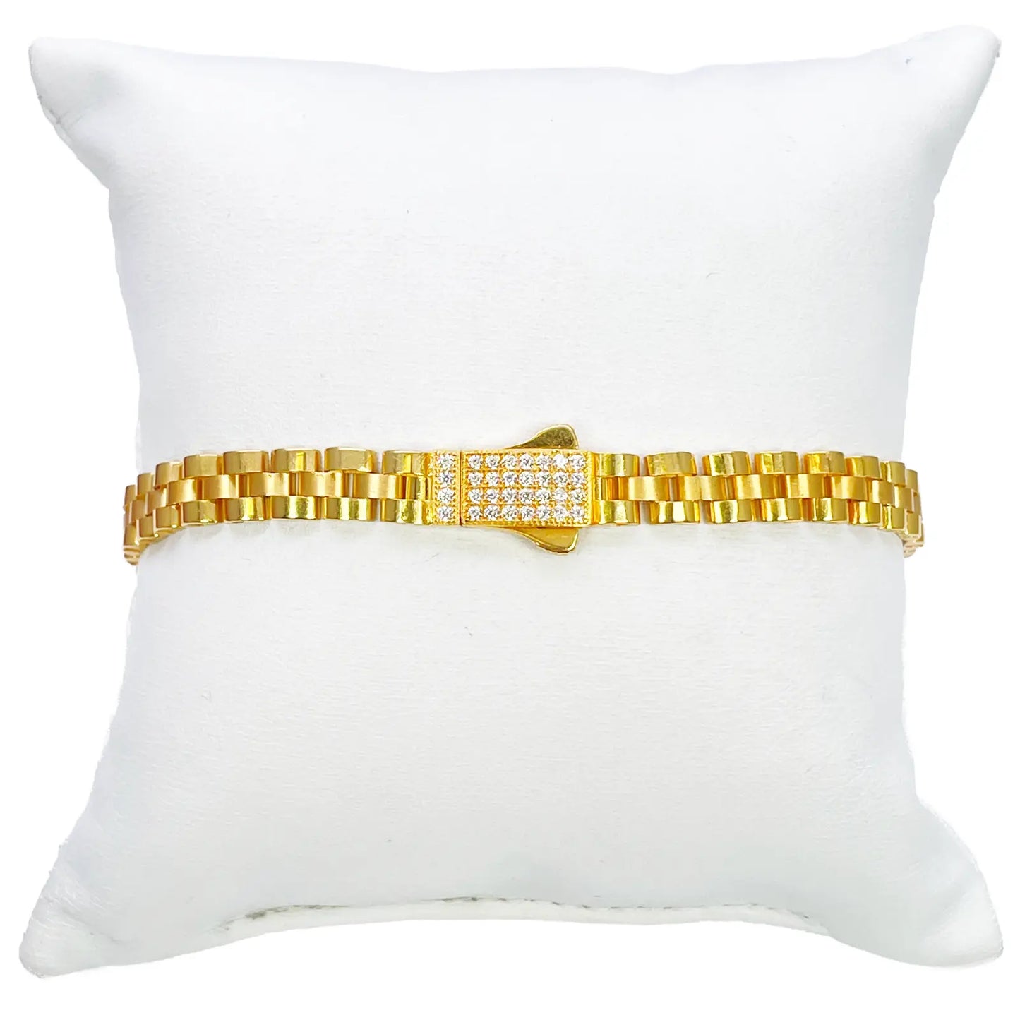 22ct Yellow Gold Brick link Presidential Bracelet 8 Inches 6mm width 