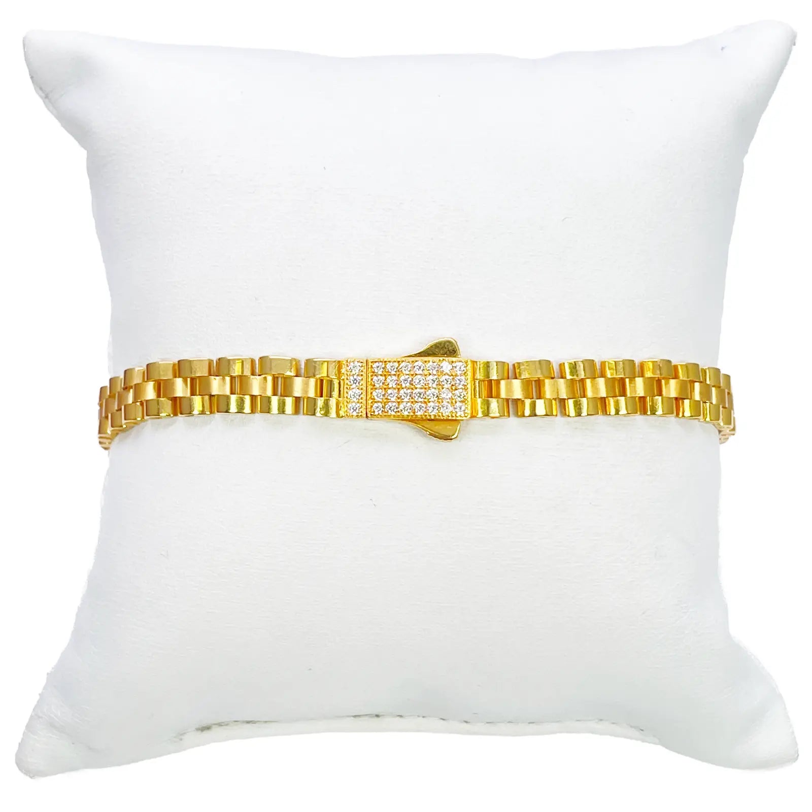 22ct Yellow Gold Brick link Presidential Bracelet 8 Inches 6mm width 