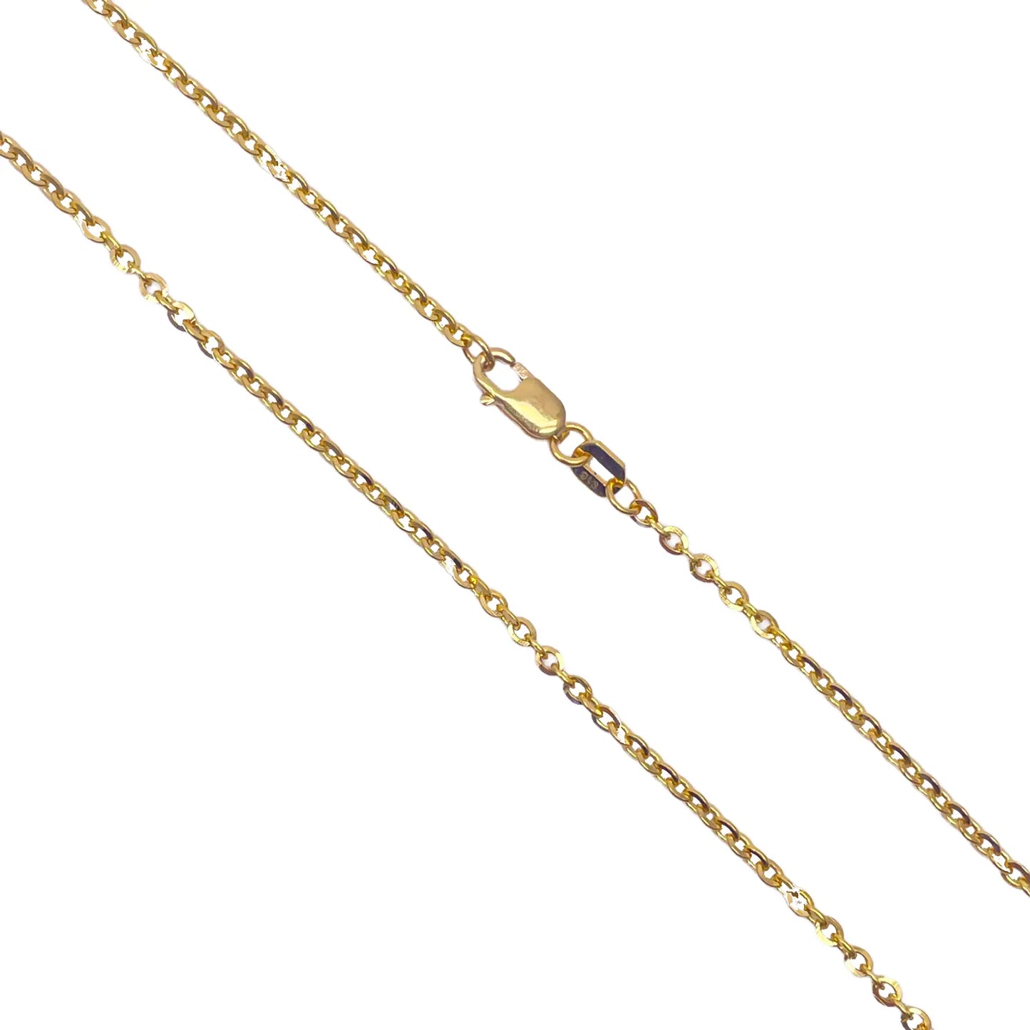 22ct Yellow Gold Cable Link Thin Chain 18''Inches 1.8mm Width 