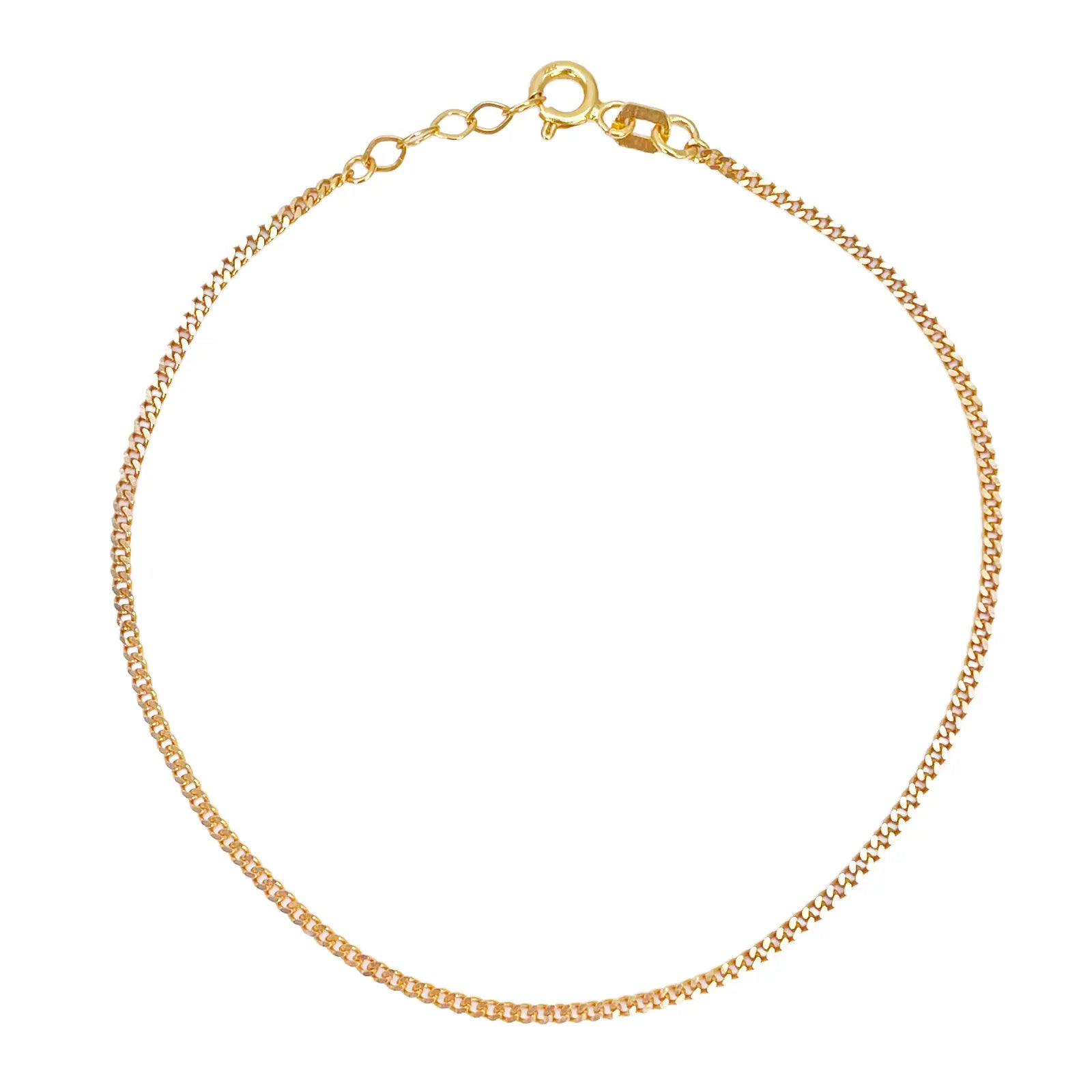 22ct Yellow Gold Curb Chain Bracelet Lightweight High Polished 7 Inches¬†