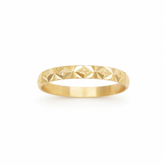 22ct Yellow Gold Diamond-Cut High-Polish Band Ring, 2.5mm Width  Gold Bands