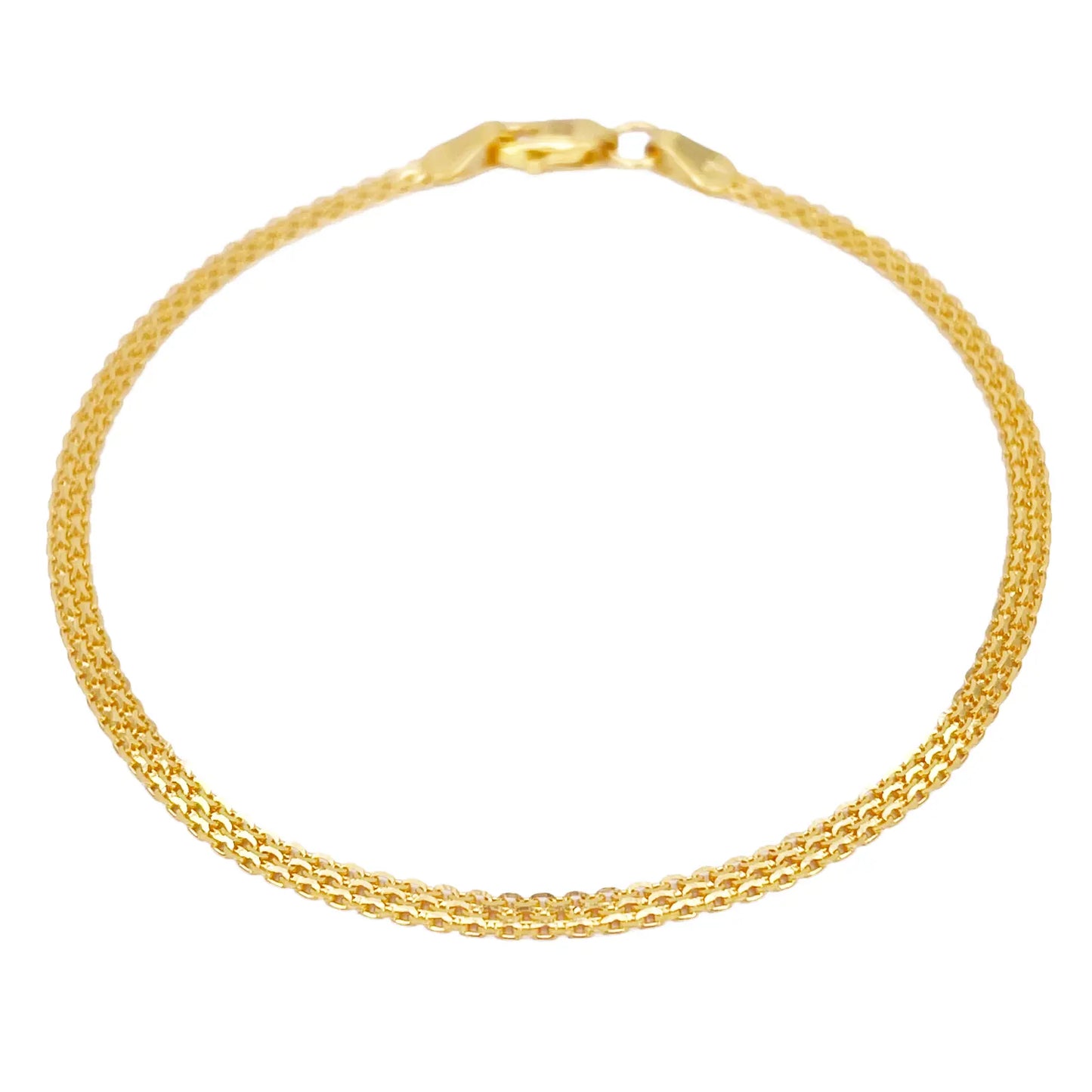 22ct Yellow Gold Flat High Polished Minimalist Bracelet 7 inches 2.3mm Wide 