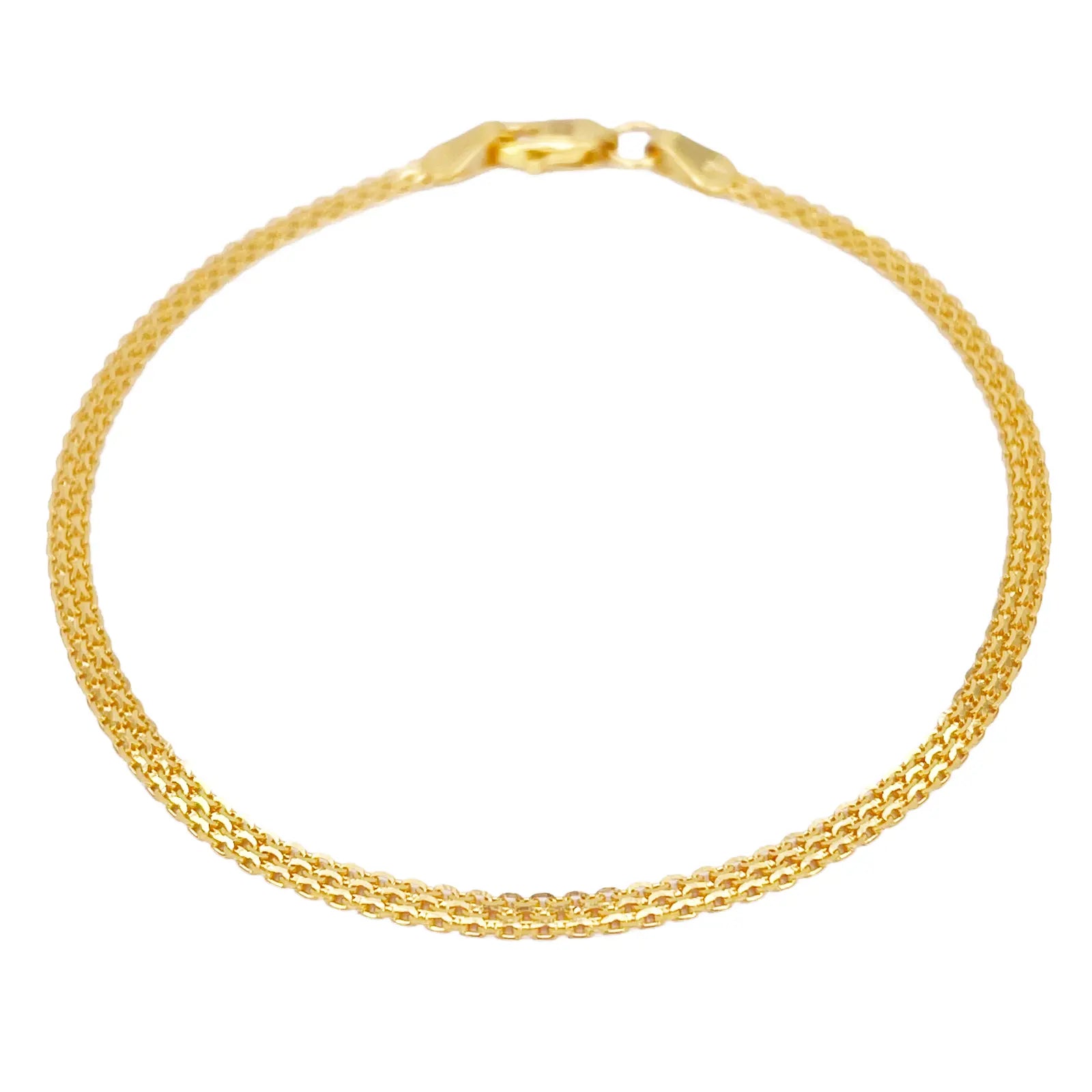 22ct Yellow Gold Flat High Polished Minimalist Bracelet 7 inches 2.3mm Wide 