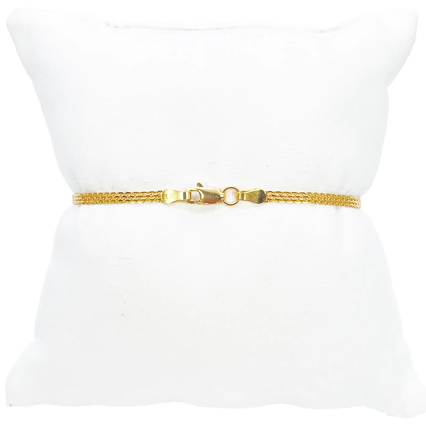 22ct Yellow Gold Flat High Polished Minimalist Bracelet 7 inches 2.3mm Wide 