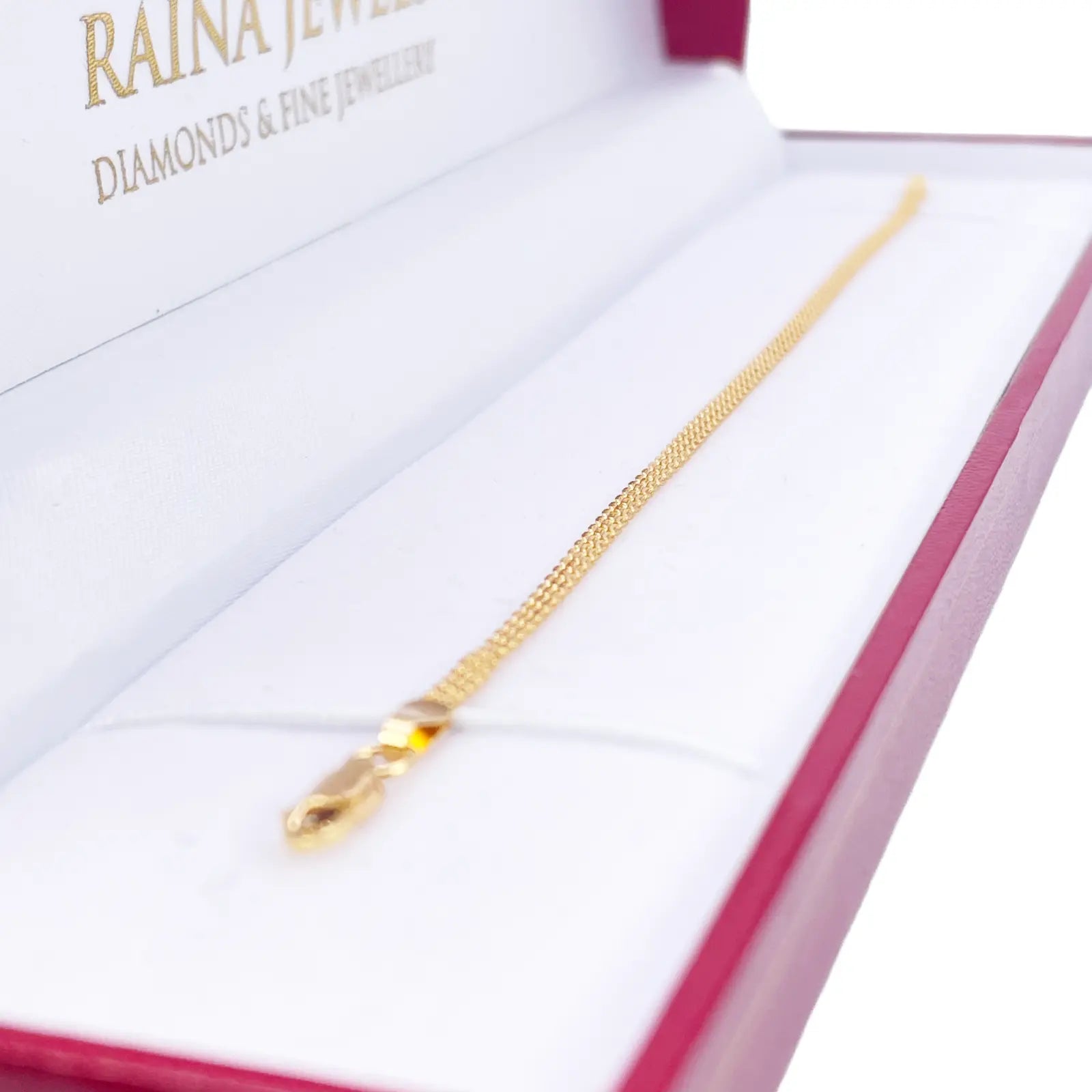 22ct Yellow Gold Flat High Polished Minimalist Bracelet 7 inches 2.3mm Wide 