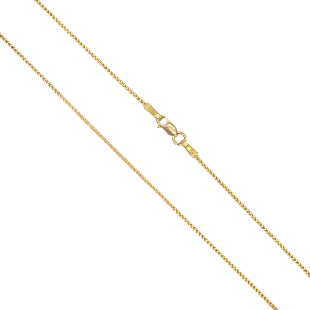 22ct Yellow Gold Foxtail Chain Necklace 18 Inches 0.8mm Width 