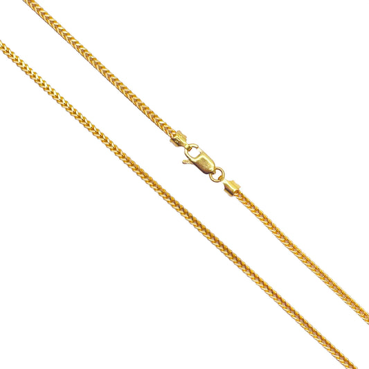 22ct Yellow Gold Foxtail Chain Necklace 20''inches 2.0mm Width 