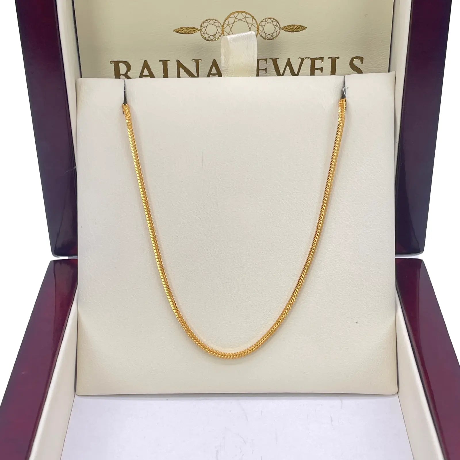 22ct Yellow Gold Foxtail Dragon Chain Necklace 16''inches 1.5mm Width 
