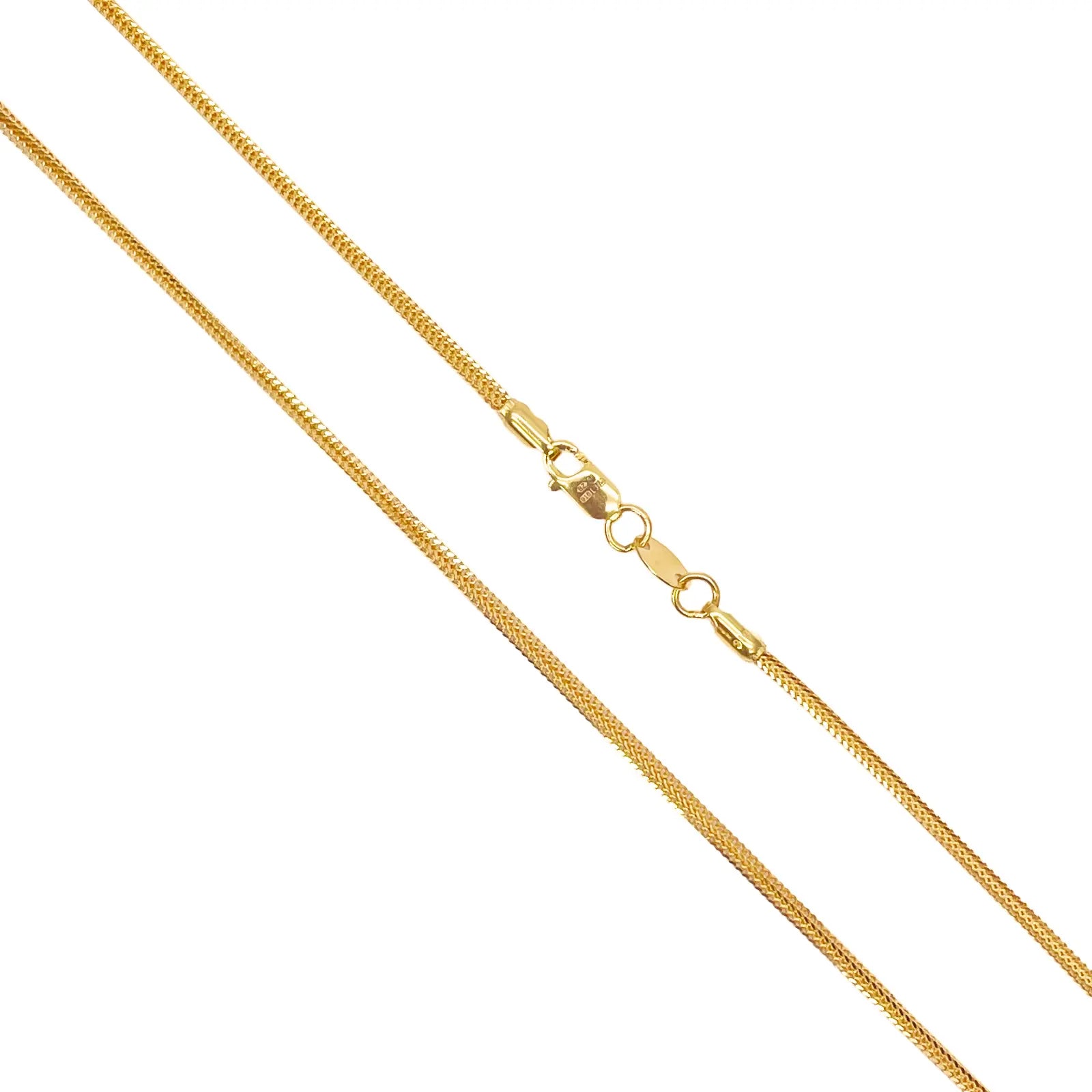 22ct Yellow Gold Foxtail Dragon Chain Necklace 18 Inches 1.5mm Width 
