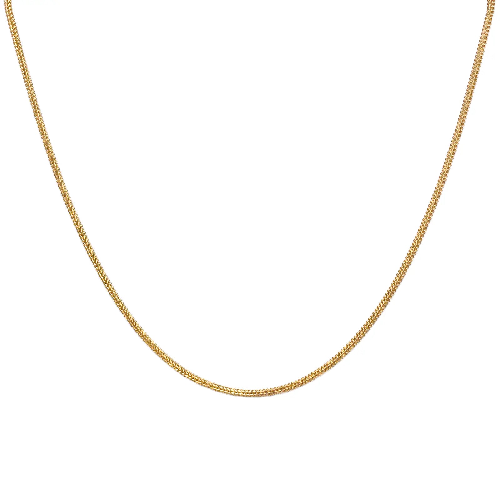 22ct Yellow Gold Foxtail Dragon Chain Necklace 18''inches 1.7mm Width 