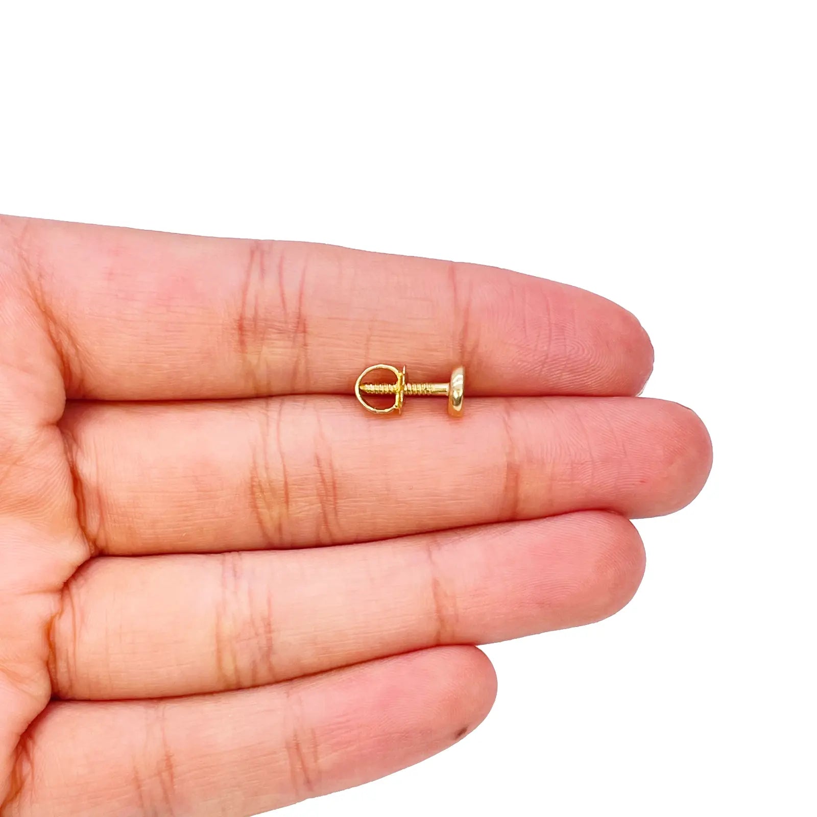 22ct Yellow Gold Handmade Unisex Flat Disk Tragus/Cartilage Single Stud Earring 
