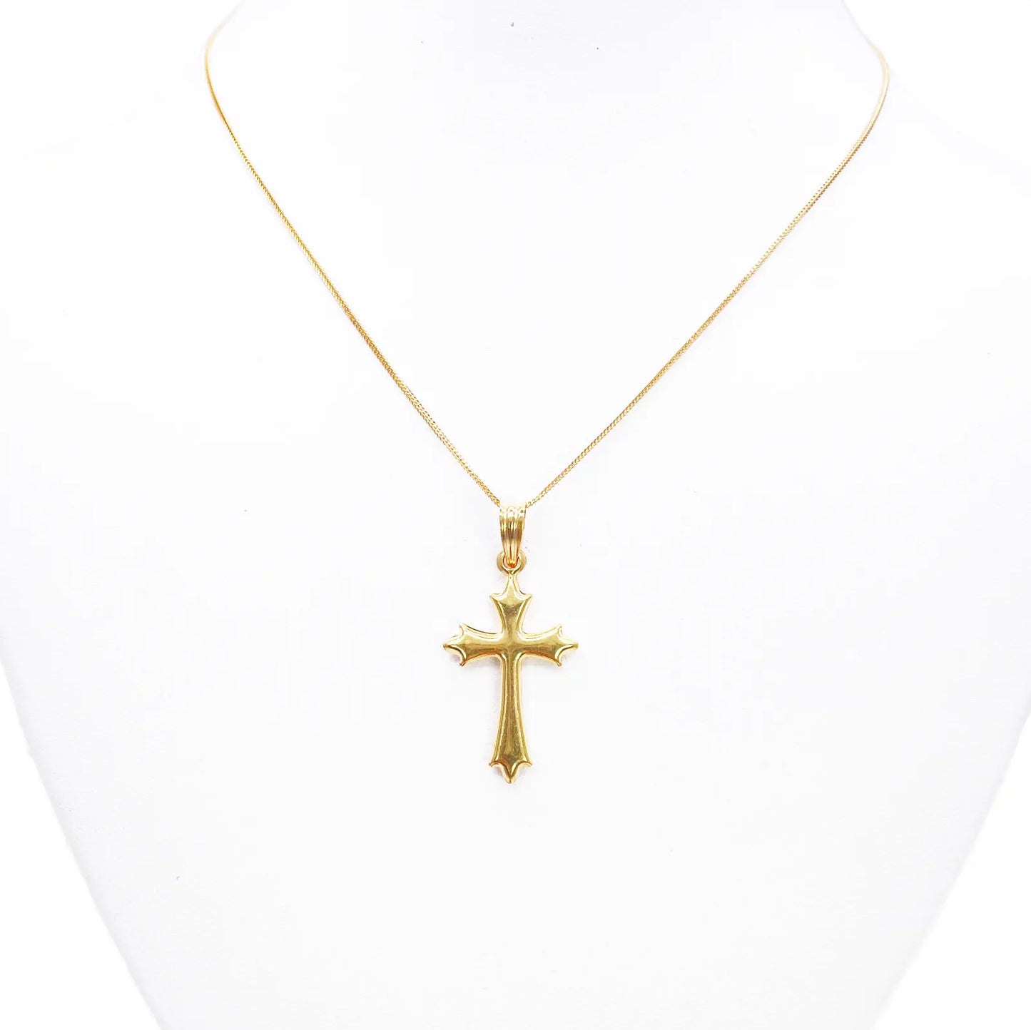 22ct Yellow Gold Lightweight Matt Cross Pendant 33mm Length 16mm Width 