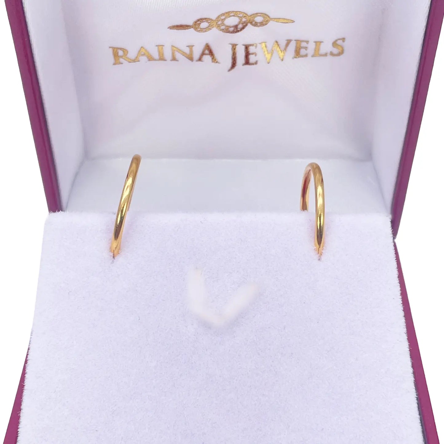 22ct Yellow Gold Pair Of Plain High Polished Hoop Earrings 15.5mm  Diamond Bracelets