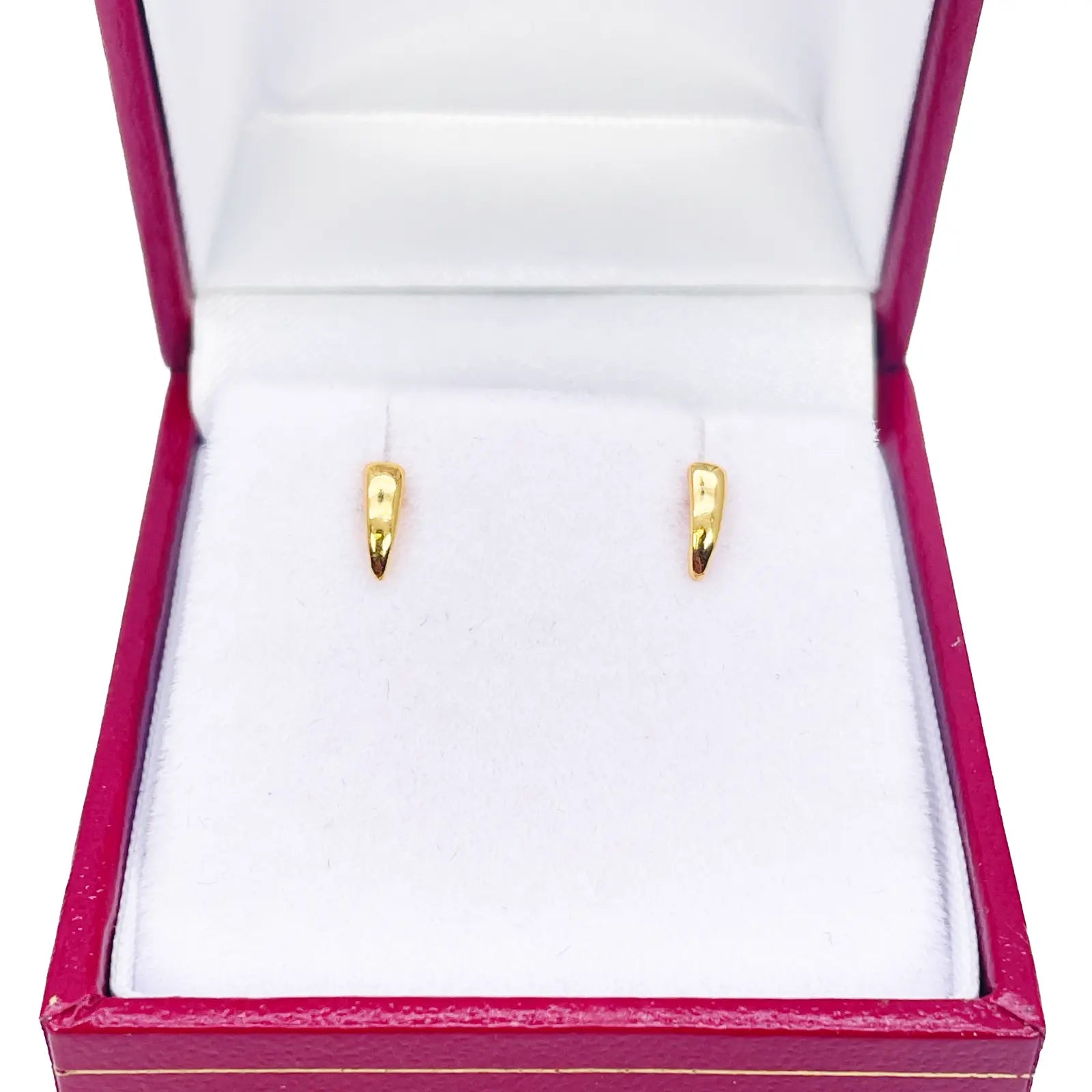 22ct Yellow Gold Plain High Polished Children's Earrings 6mm Length 