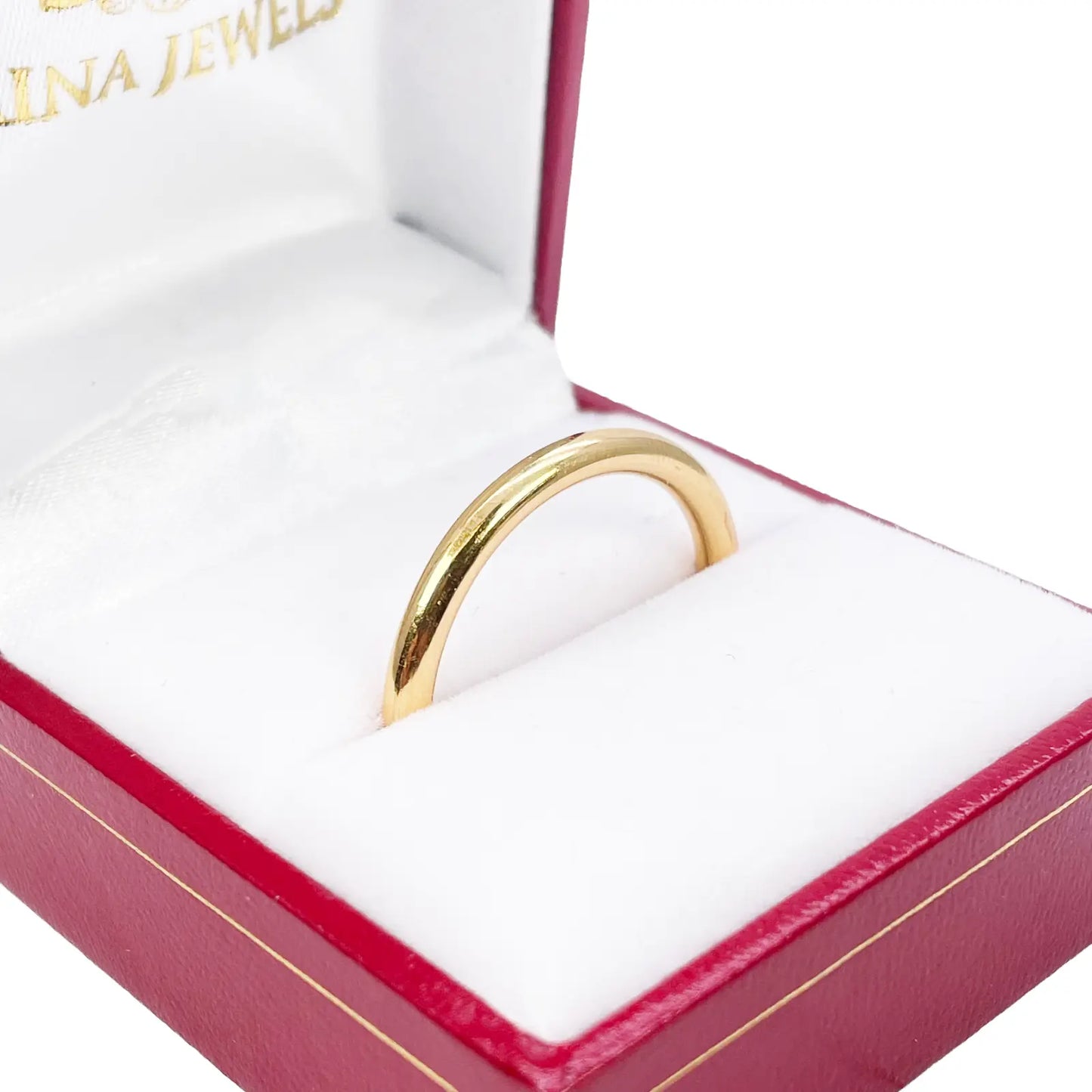 22ct Yellow Gold Plain High Polished Wire Band Ring 2.5mm 