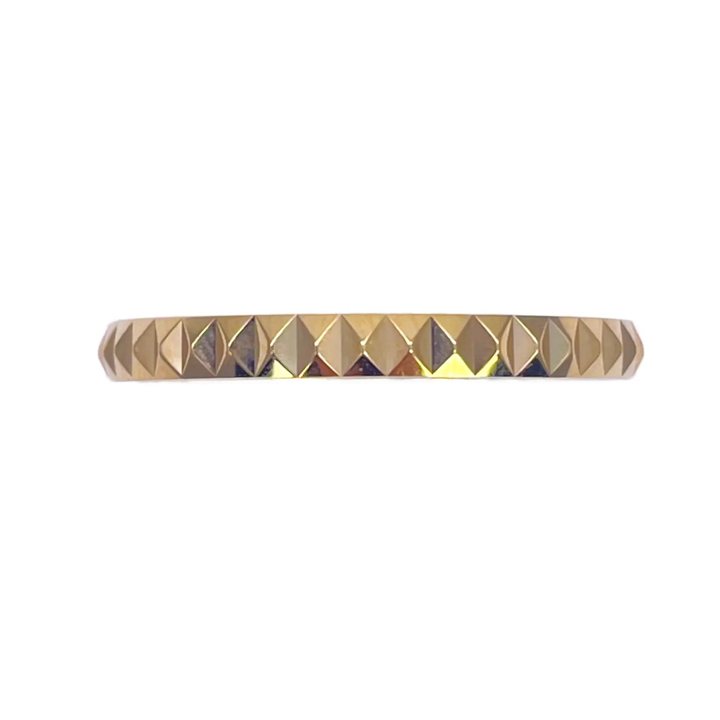 22ct Yellow Gold Women's Wedding Band 2mm High Polished & Diamond Cut Groves  Diamond Bracelets