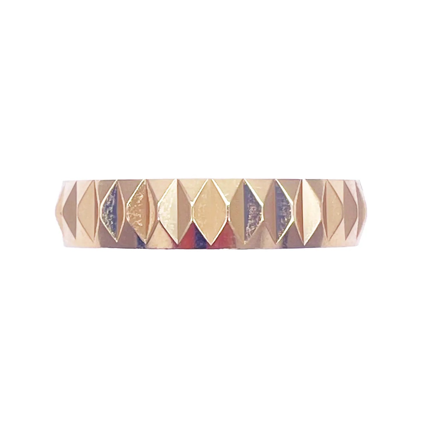 22ct Yellow Gold Women's Wedding Band 4mm High Polished & Diamond Cut Groove  Gold Ring