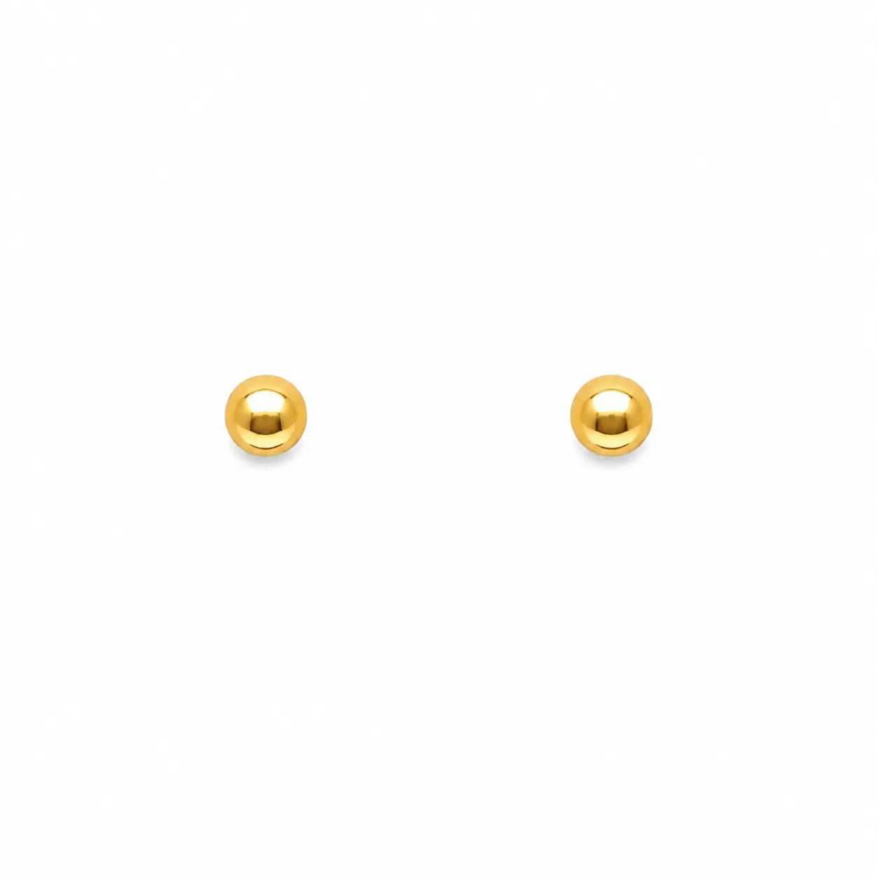 22ct Yellow Plain Gold Round Ball Children's Earrings 3.0mm  Children's gold earring