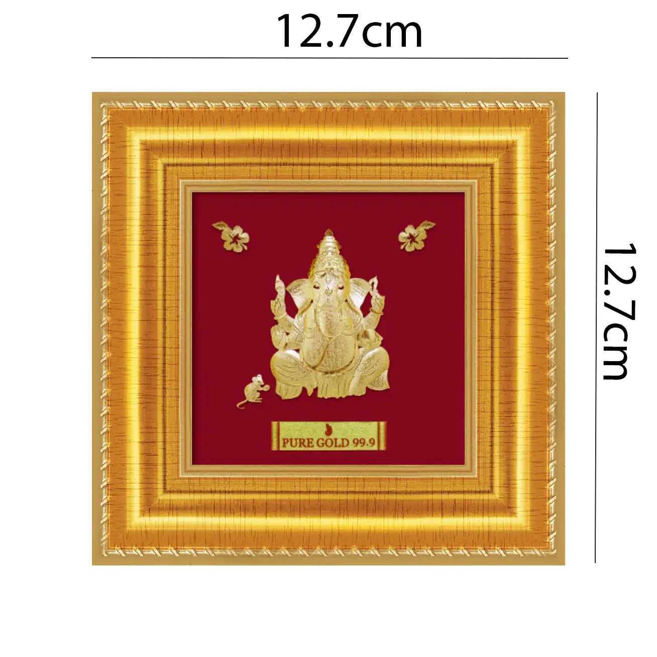 24ct Pure Gold Leaf Bal Suvarna Ganesha Frame 12.7 x 12.7cm  Diamond Bracelets